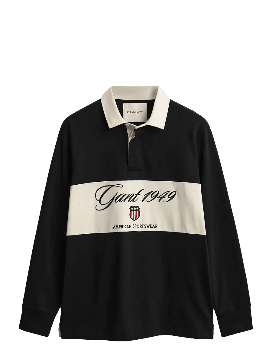 Gant - BLOCKED HEAVY RUGGER - langärmelig - black - 1
