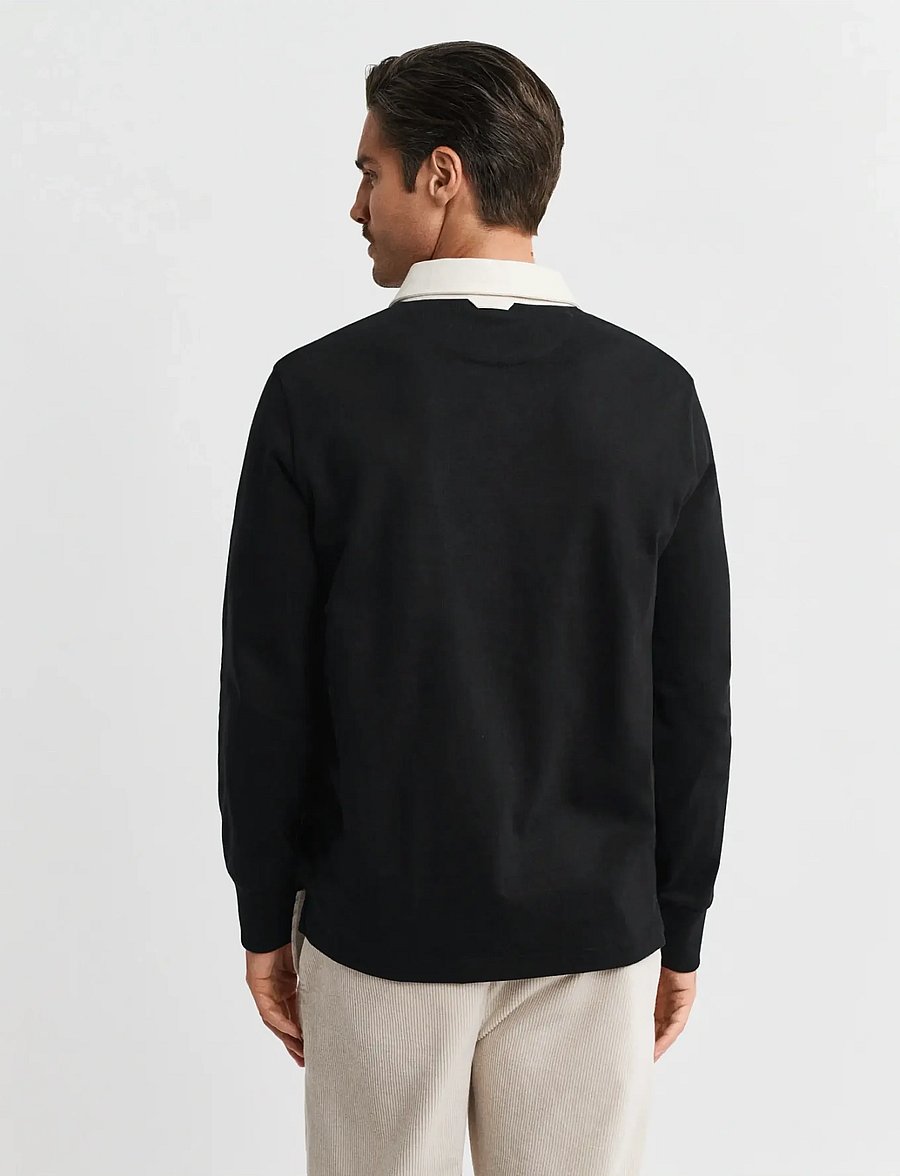 Gant - BLOCKED HEAVY RUGGER - langärmelig - black - 2