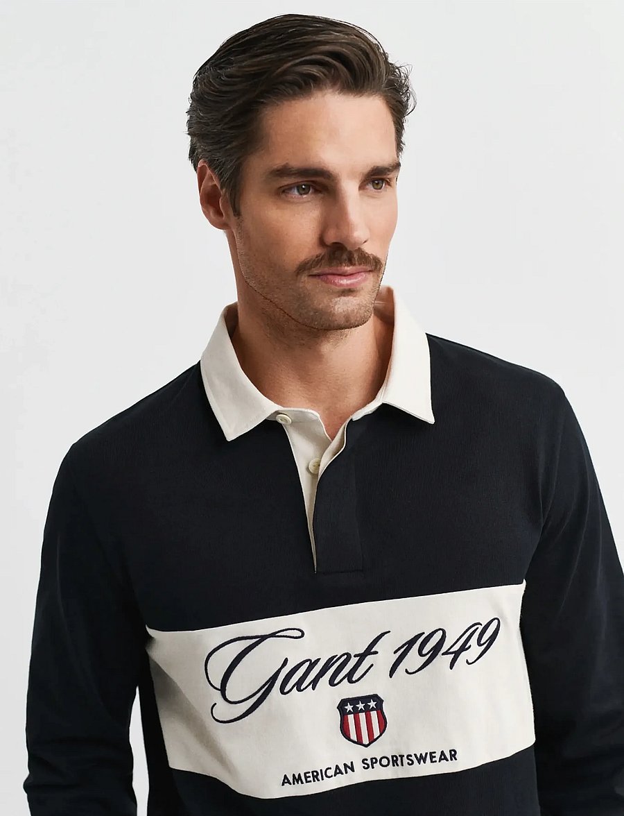Gant - BLOCKED HEAVY RUGGER - langärmelig - black - 3