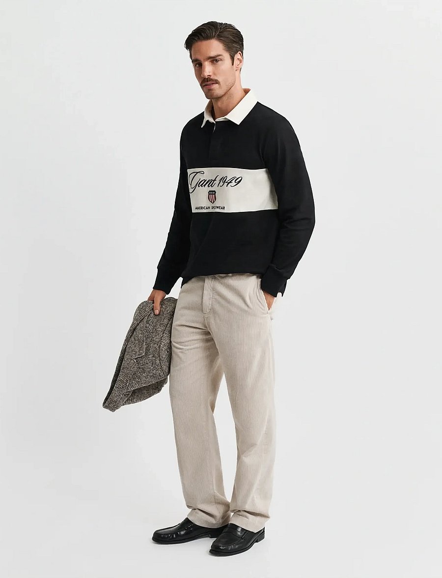 Gant - BLOCKED HEAVY RUGGER - langärmelig - black - 4