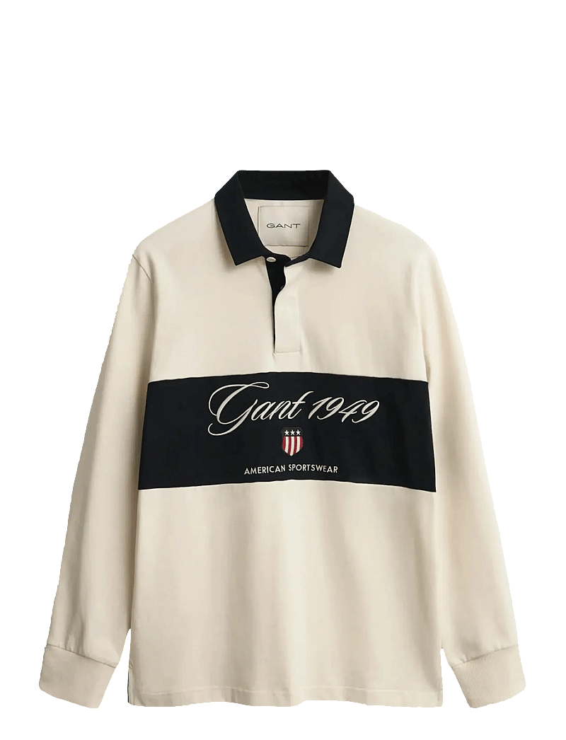 GANT - BLOCKED HEAVY RUGGER - långärmade pikéer - cream - 1