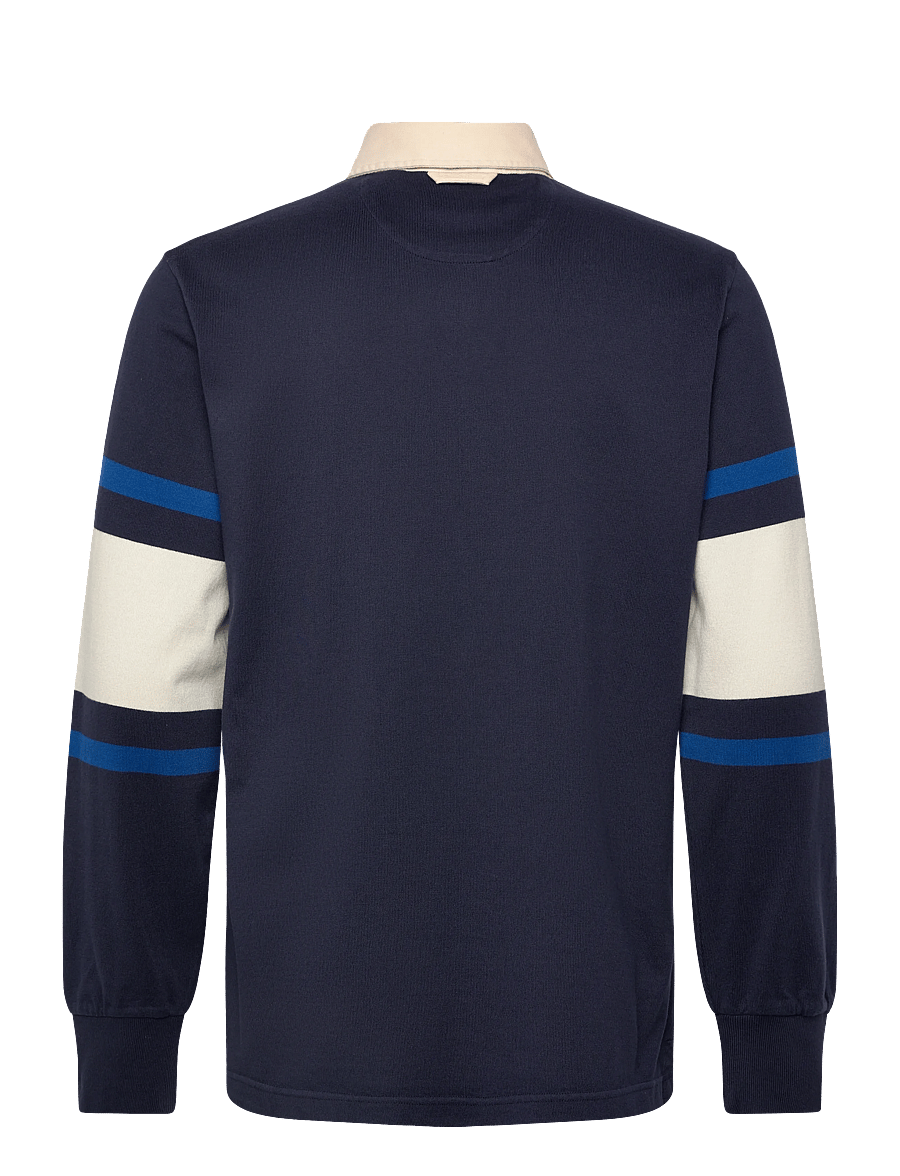 Gant - STRIPED RUGGER - långärmade pikéer - evening blue - 2