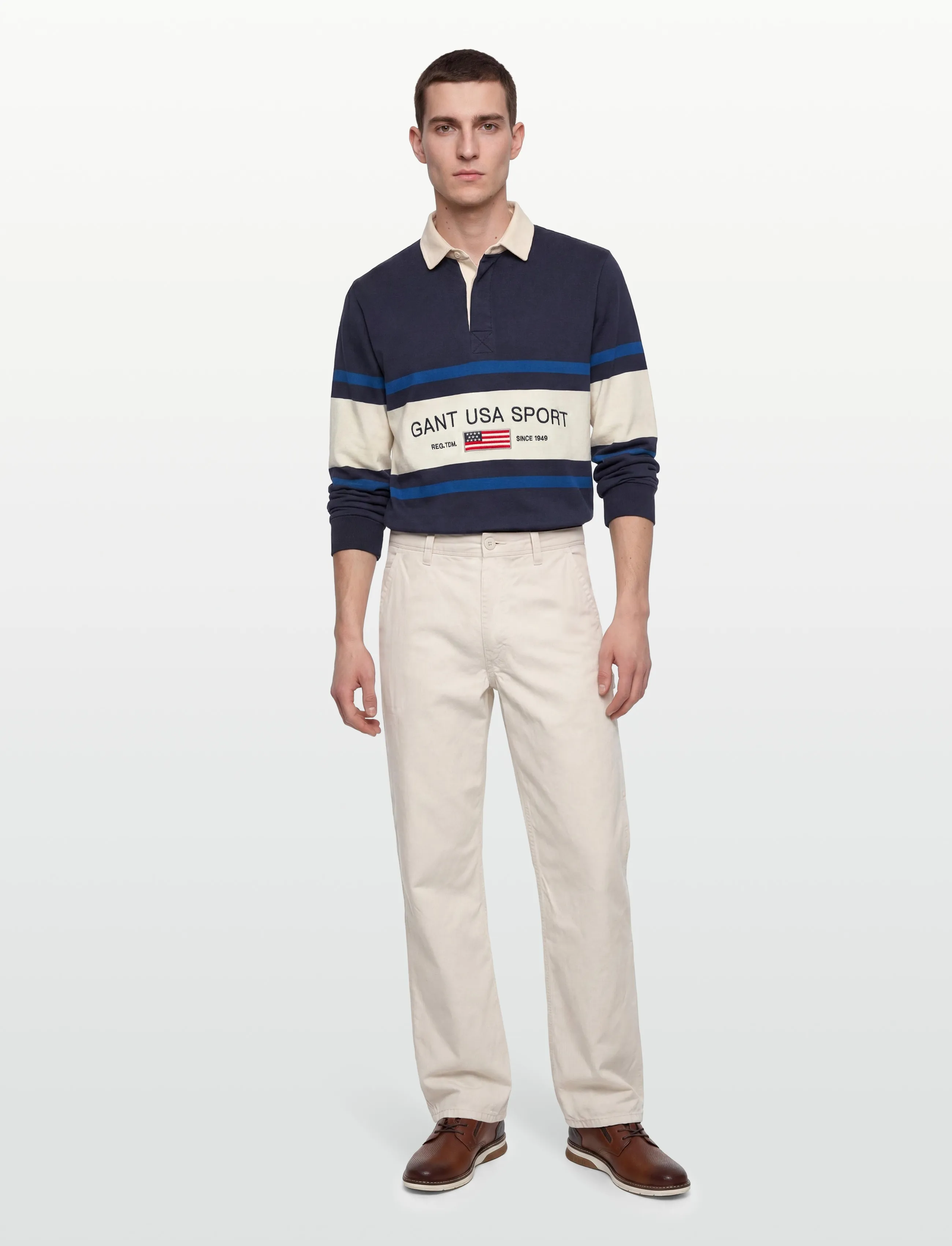 GANT STRIPED RUGGER - Winter deals - EVENING BLUE / navy