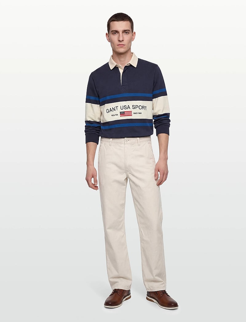 Gant - STRIPED RUGGER - langærmede poloer - evening blue - 0