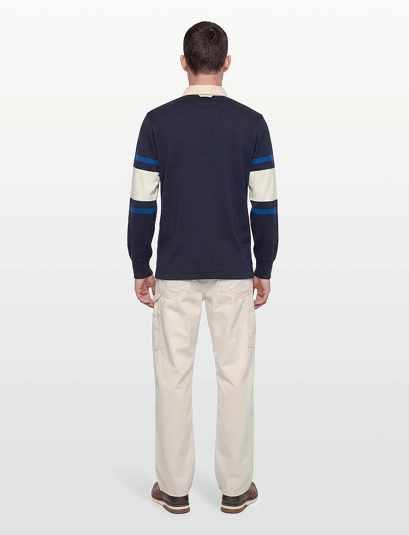 Gant - STRIPED RUGGER - langærmede poloer - evening blue - 4