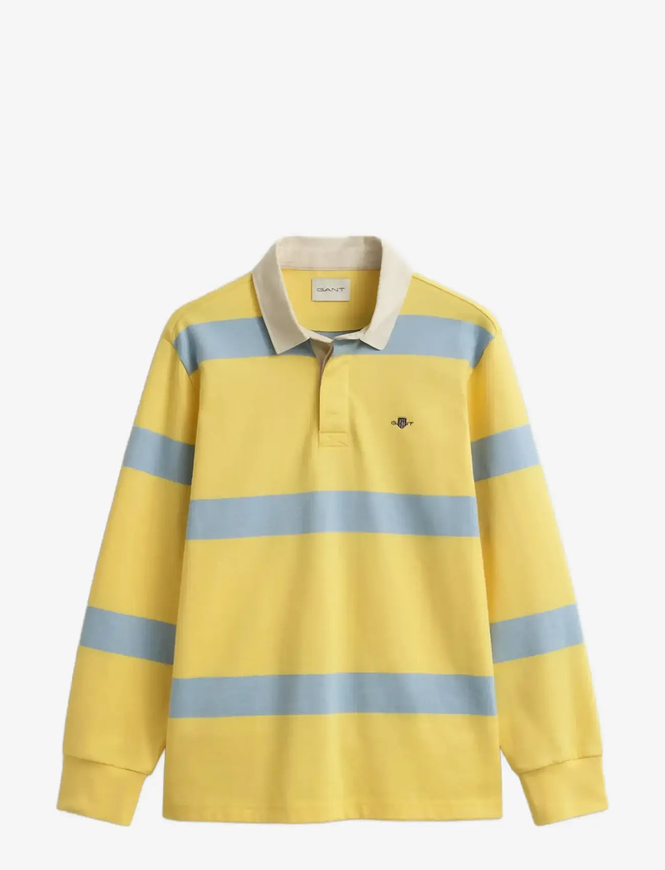 GANT - STRIPED RUGGER - pikkade varrukatega polod - banana yellow - 1