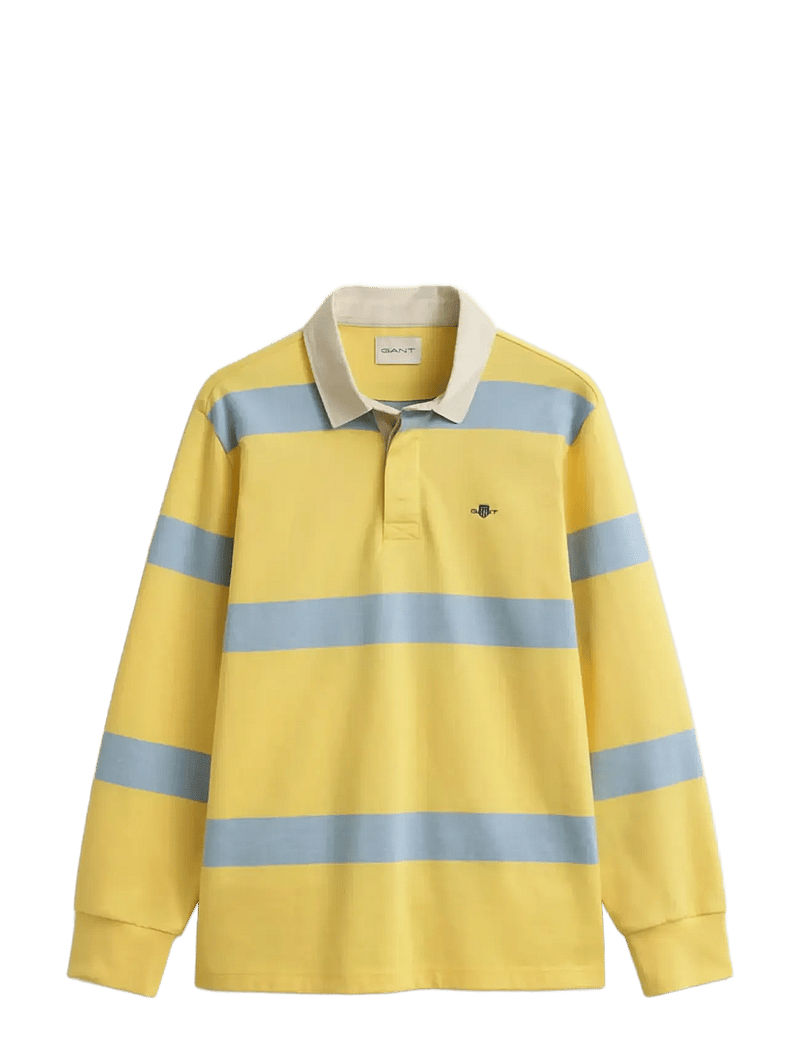 GANT - STRIPED RUGGER - pikkade varrukatega polod - banana yellow - 1