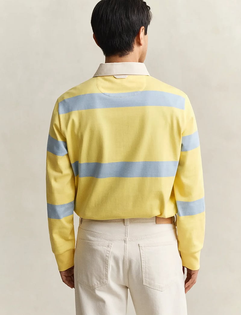 GANT - STRIPED RUGGER - pikkade varrukatega polod - banana yellow - 2