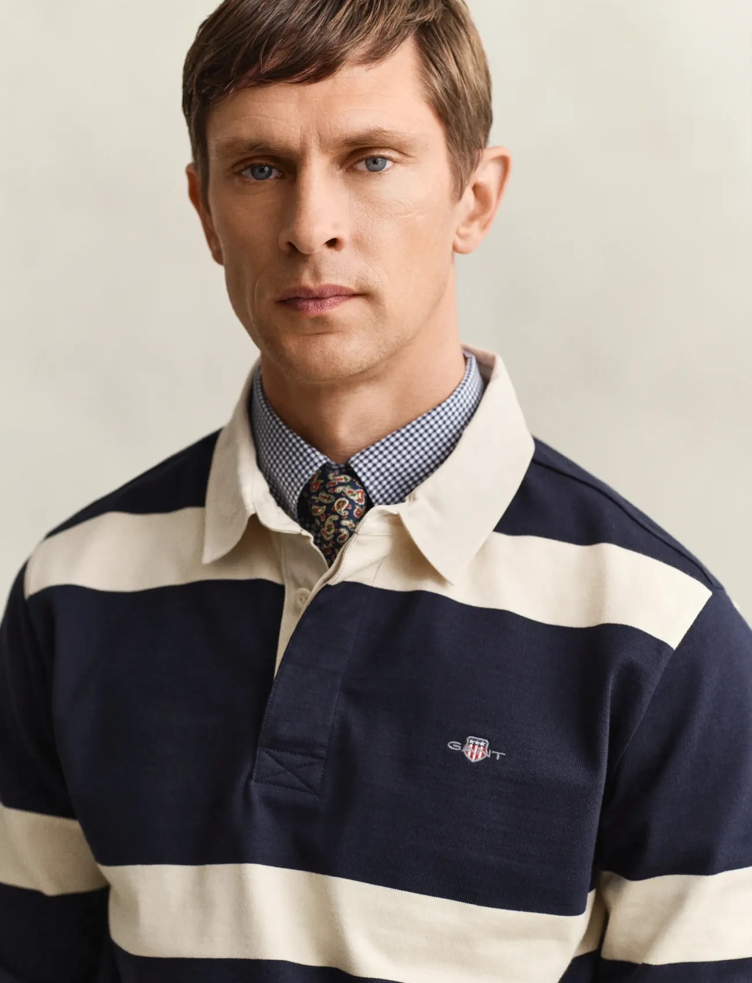 Gant - STRIPED RUGGER - langerma pólóbolir - evening blue - 3