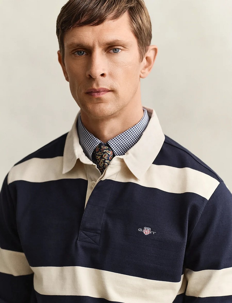 Gant - STRIPED RUGGER - langärmelig - evening blue - 3