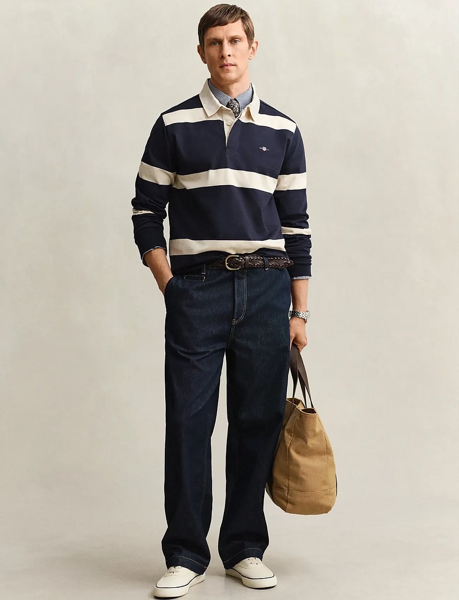 Gant - STRIPED RUGGER - langärmelig - evening blue - 4
