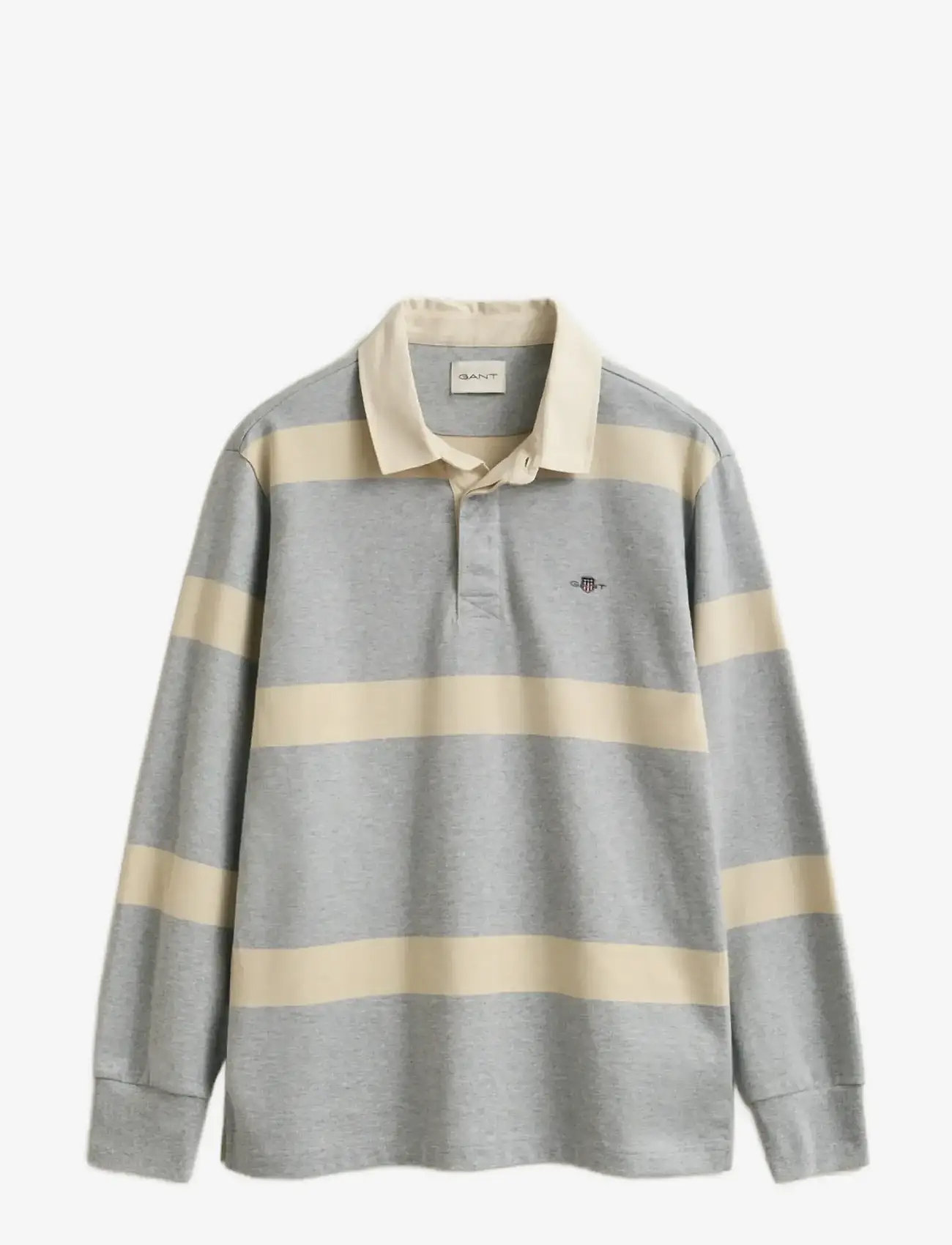 GANT - STRIPED RUGGER - pikkade varrukatega polod - grey melange - 1