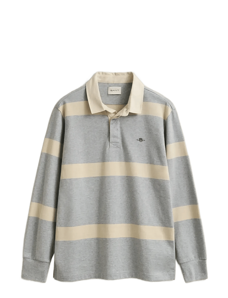 GANT - STRIPED RUGGER - pikkade varrukatega polod - grey melange - 1
