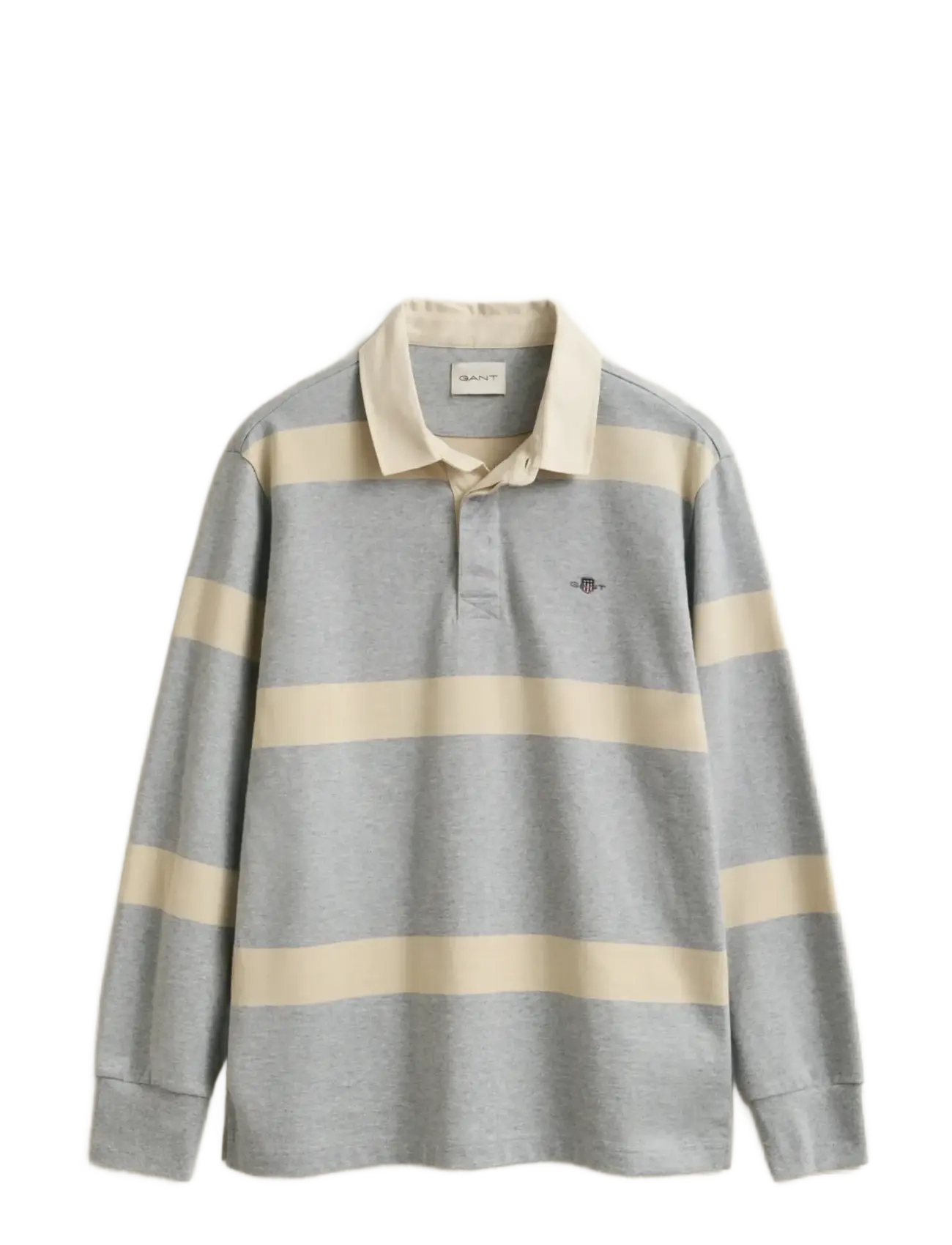 Gant - STRIPED RUGGER - pikkade varrukatega polod - grey melange - 1
