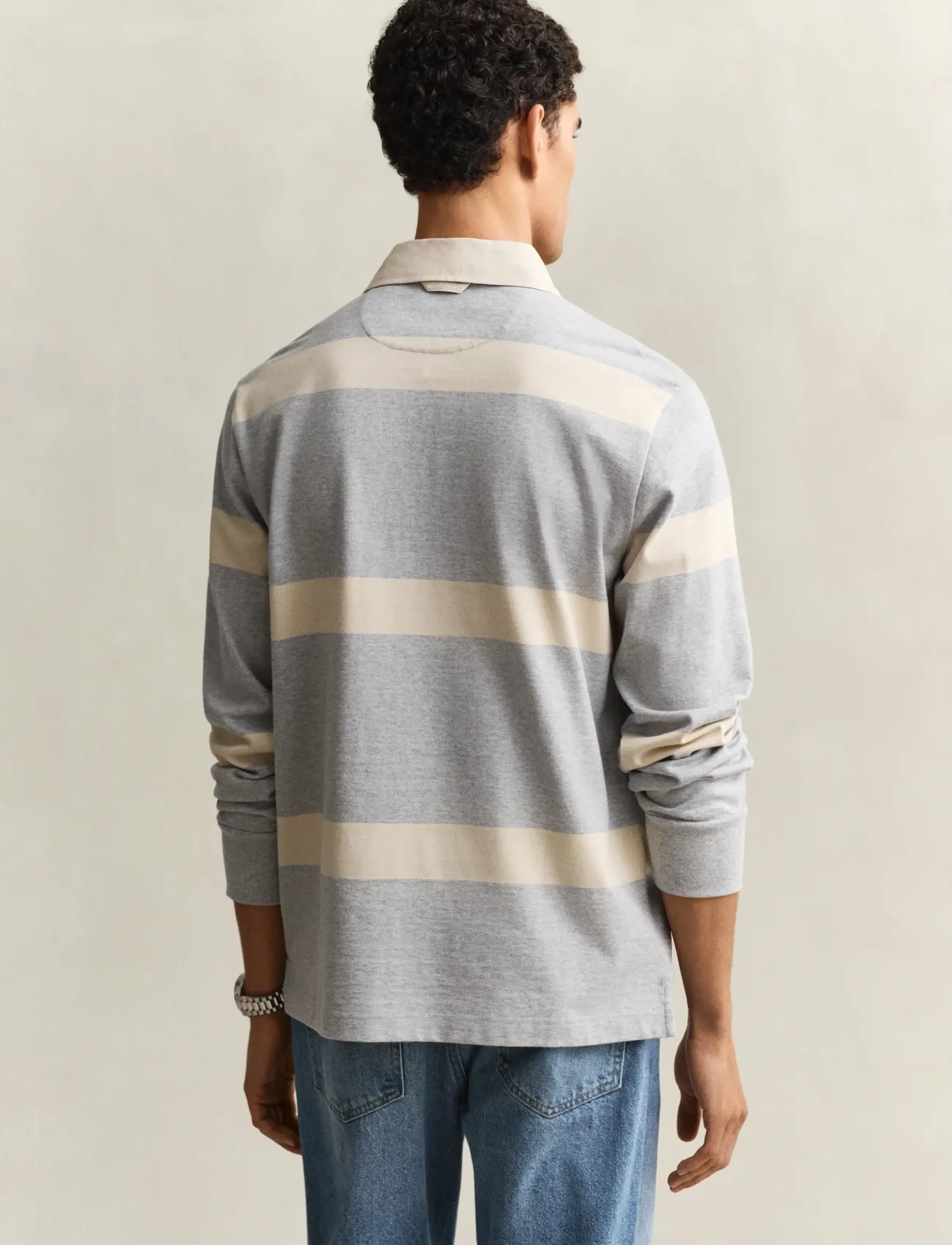 Gant - STRIPED RUGGER - langærmede poloer - grey melange - 2