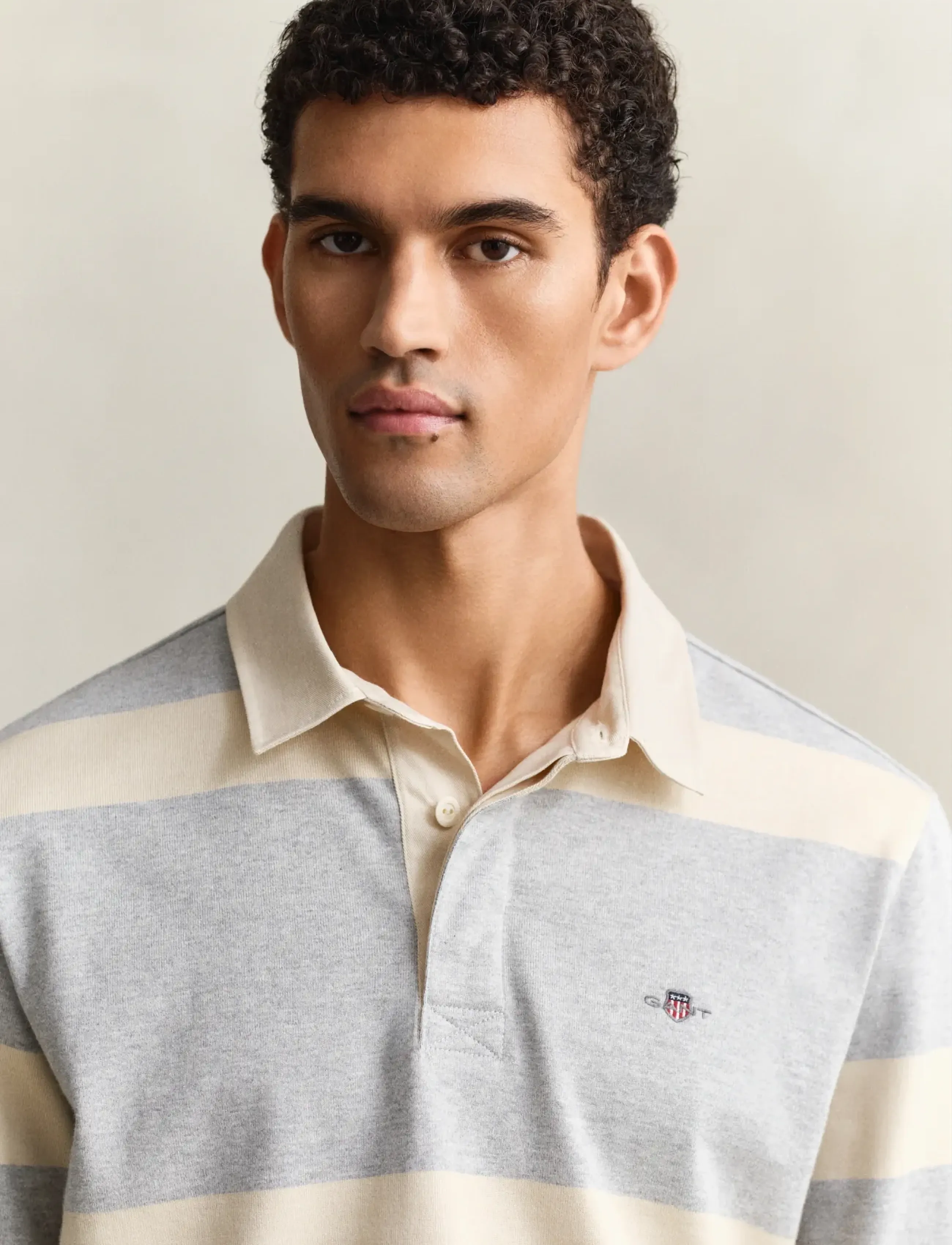 Gant - STRIPED RUGGER - langærmede poloer - grey melange - 3
