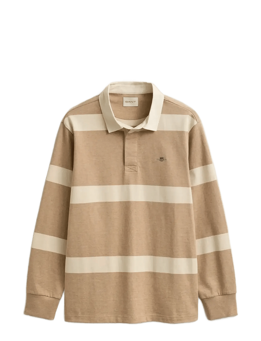 Gant - STRIPED RUGGER - langärmelig - khaki melange - 1
