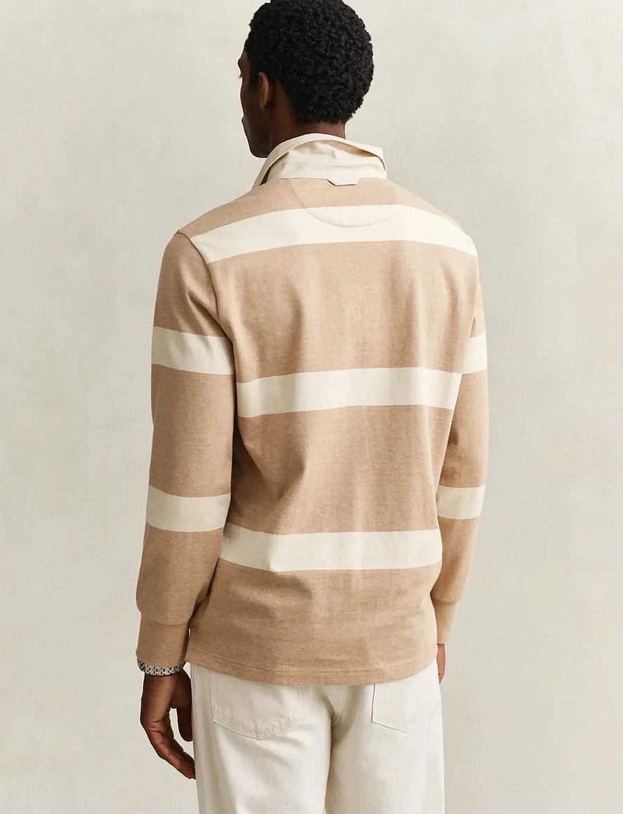 Gant - STRIPED RUGGER - langärmelig - khaki melange - 2