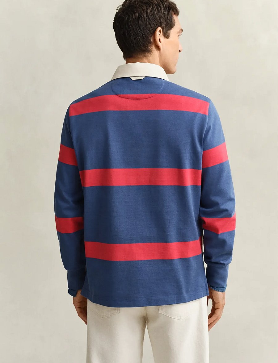 Gant - STRIPED RUGGER - langærmede poloer - vintage blue - 2