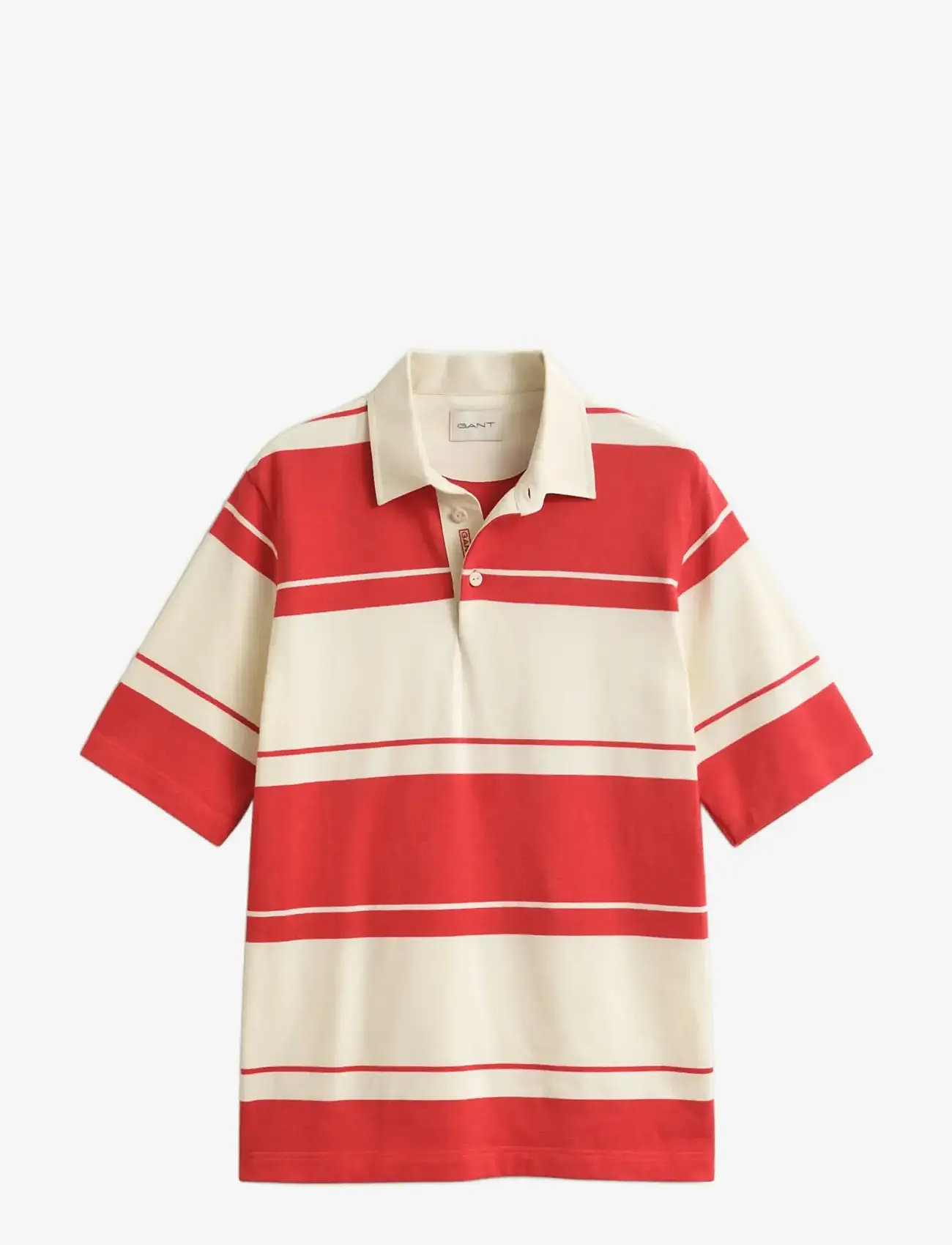 Gant - STRIPED SS RUGGER - kortærmede poloer - rose red - 1