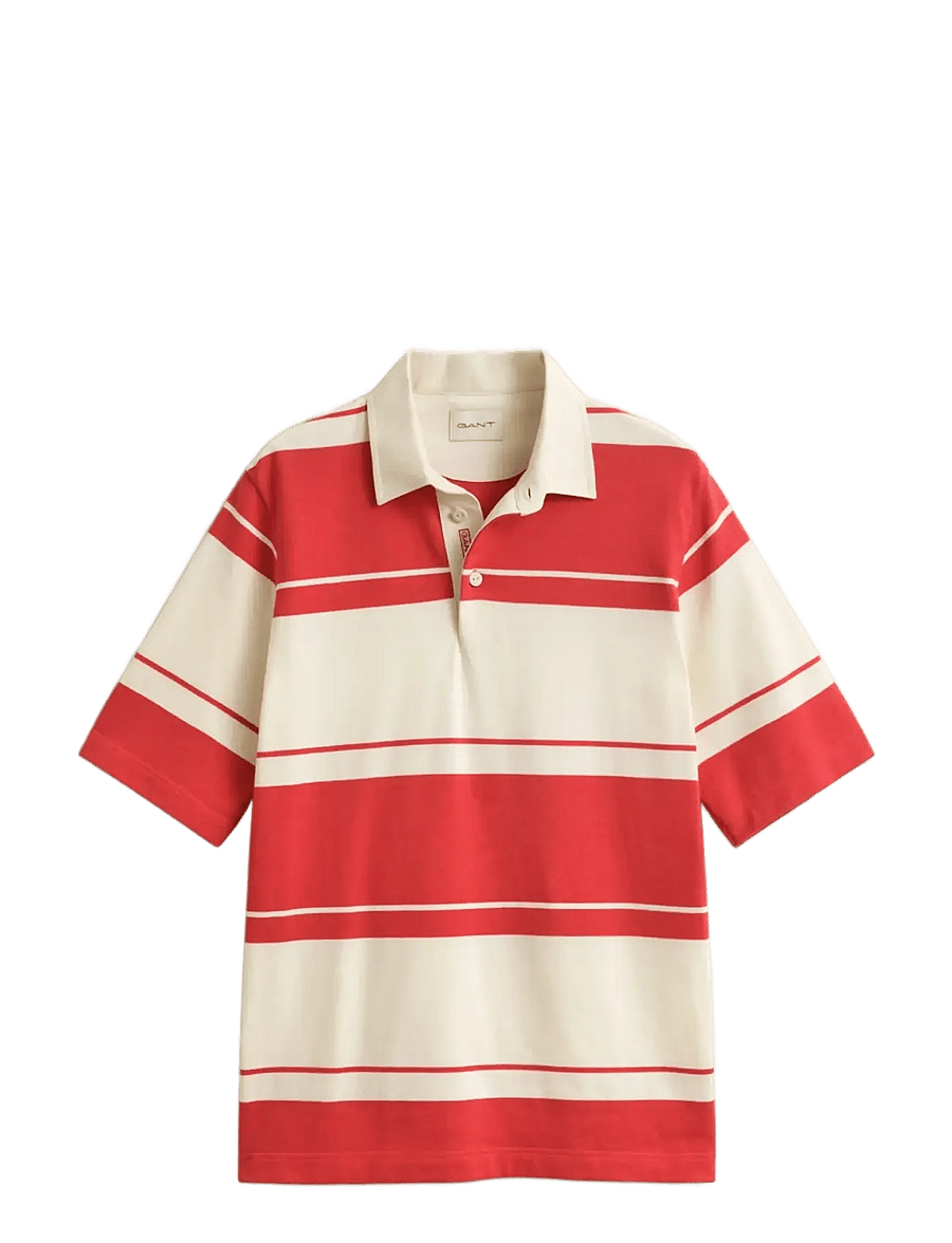Gant - STRIPED SS RUGGER - kortärmade pikéer - rose red - 1