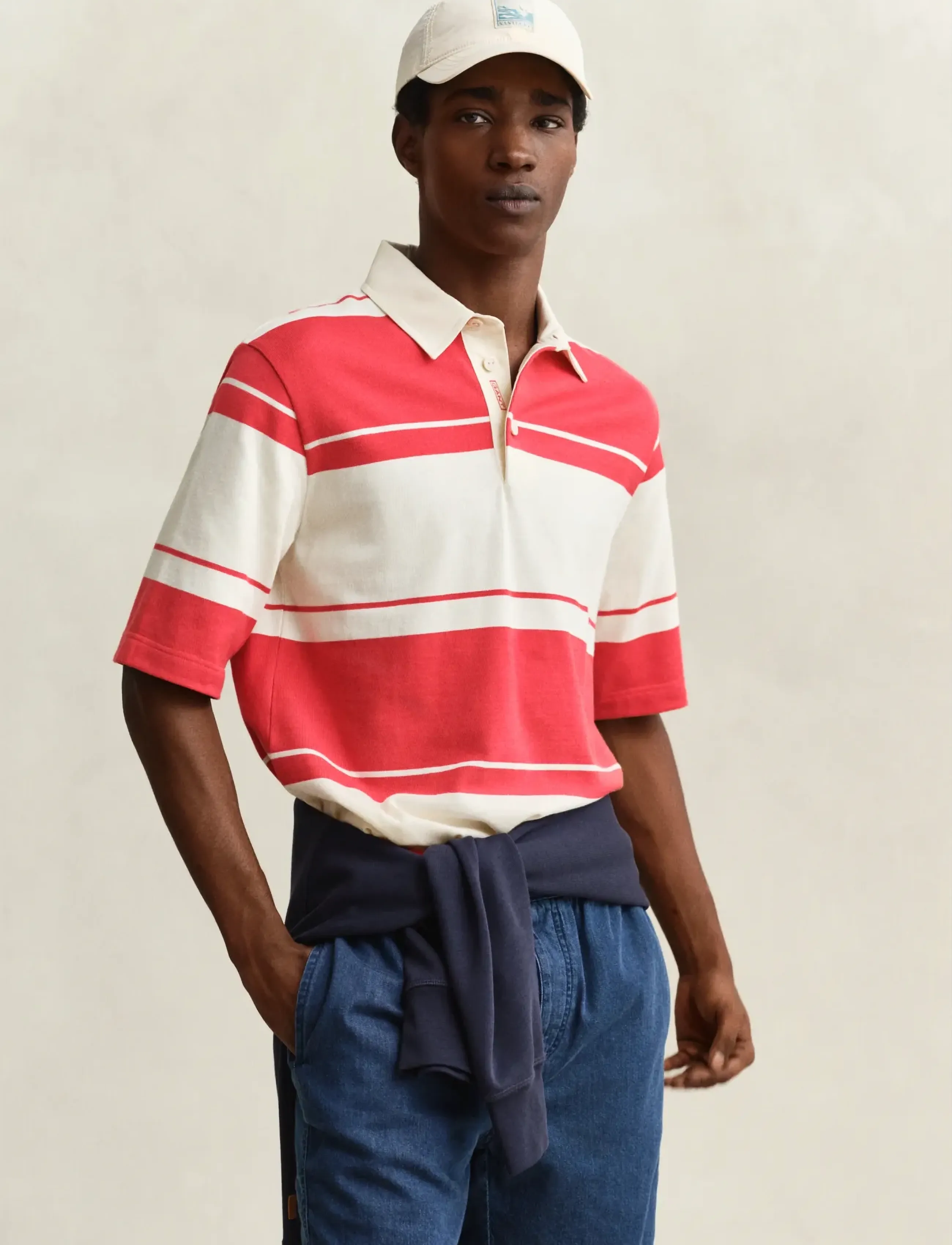 Gant STRIPED SS RUGGER - Poloshirts - ROSE RED / red