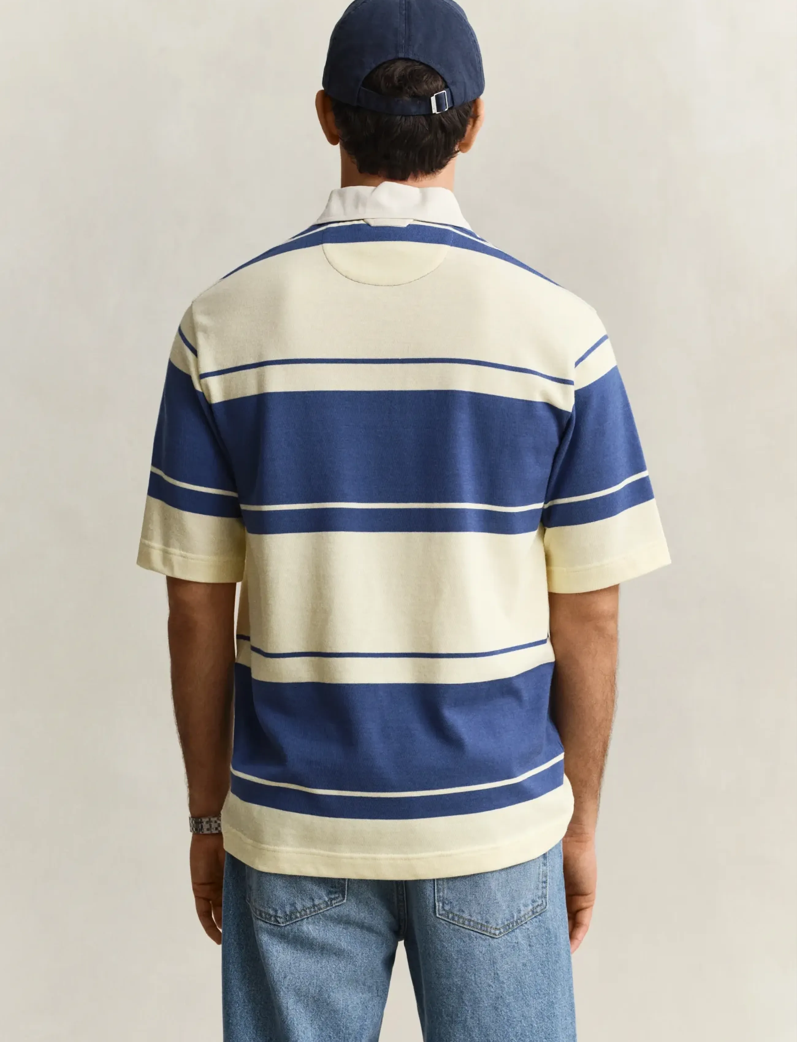 Gant - STRIPED SS RUGGER - lühikeste varrukatega polod - vintage blue - 2