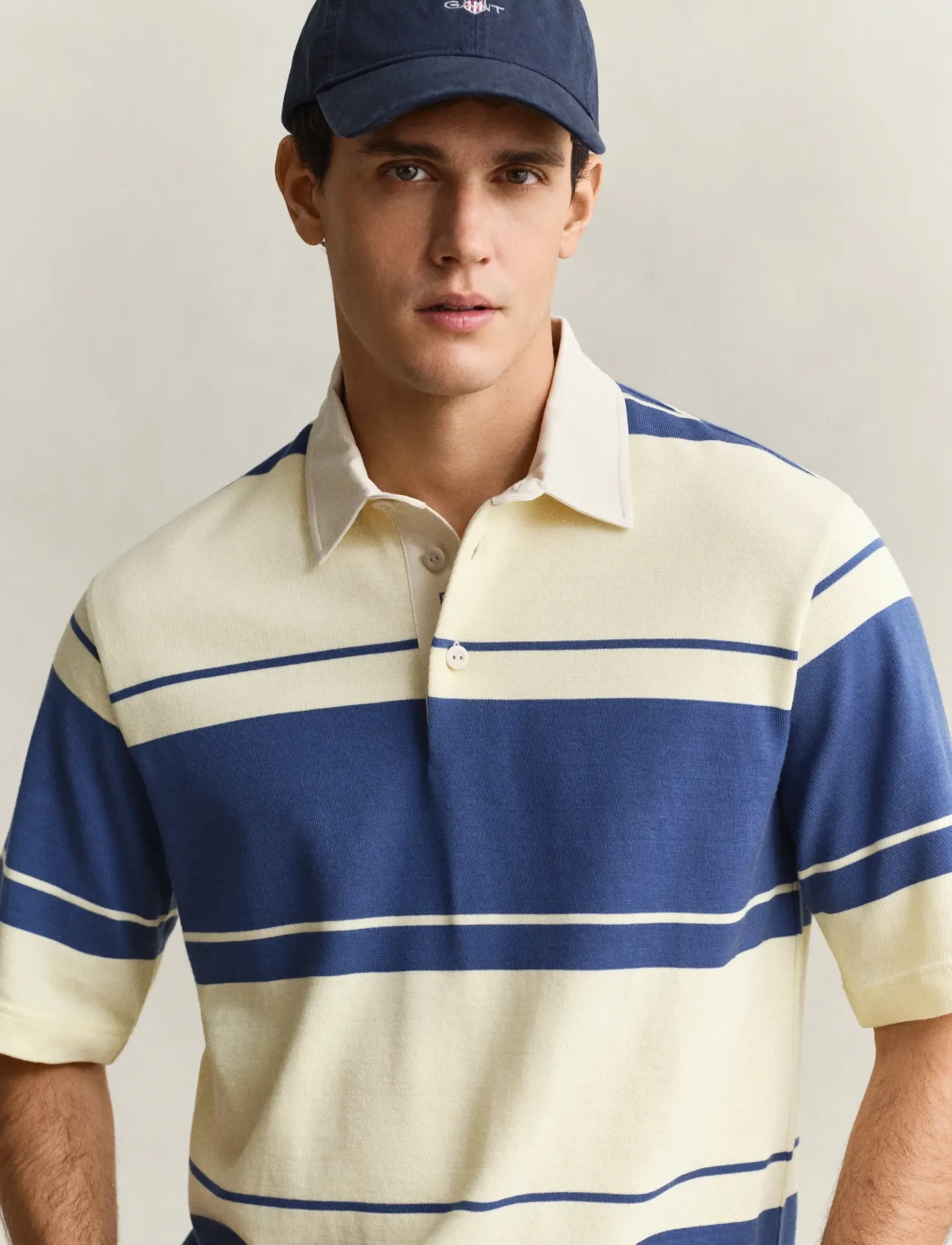 Gant - STRIPED SS RUGGER - lühikeste varrukatega polod - vintage blue - 3