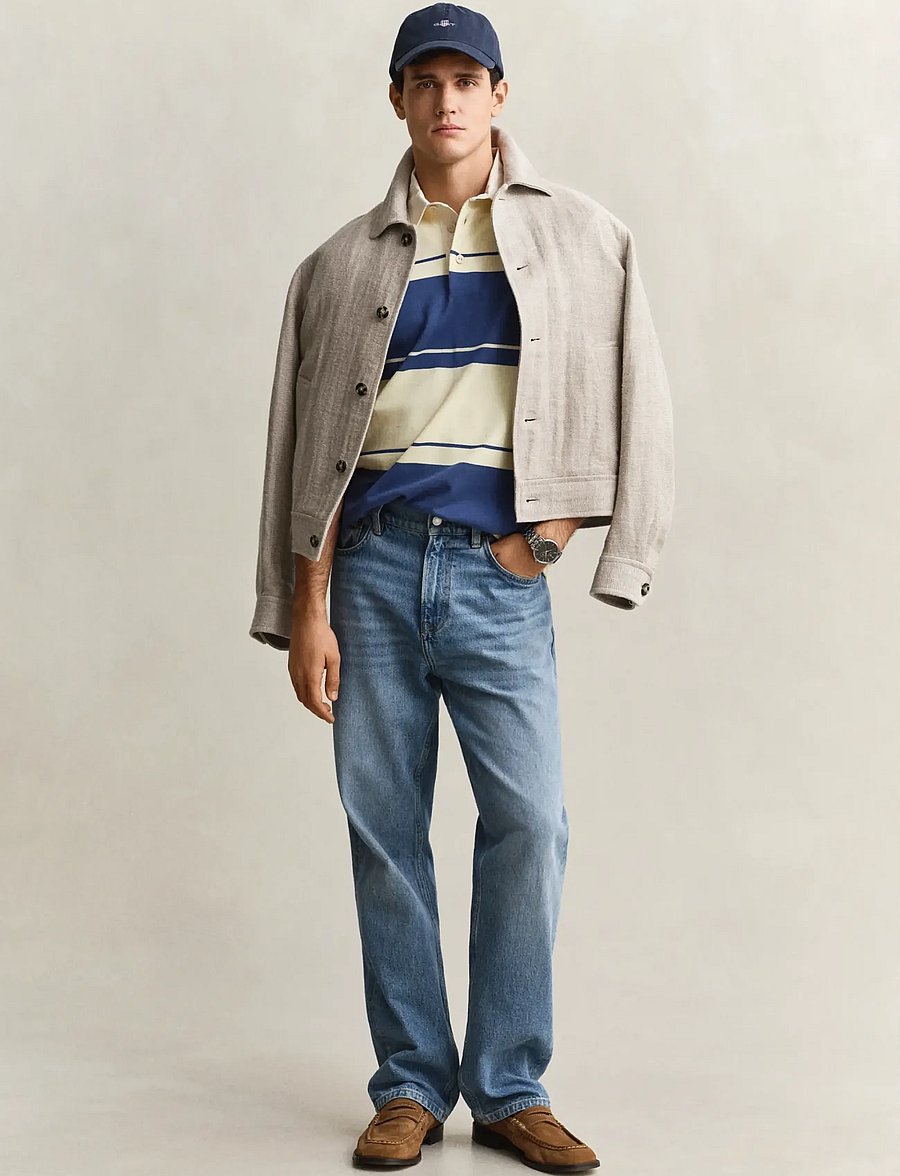 Gant - STRIPED SS RUGGER - kurzärmelig - vintage blue - 4