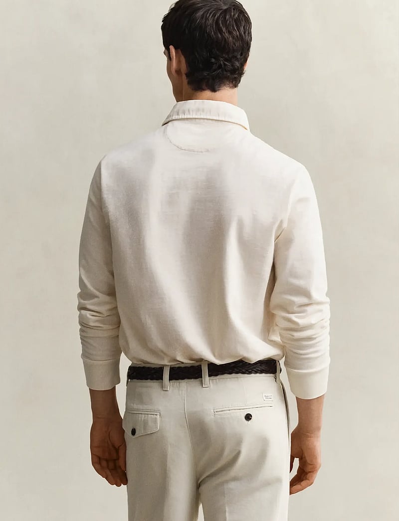 GANT - WASHED SLUB HEAVY RUGGER - pikkade varrukatega polod - cream - 2