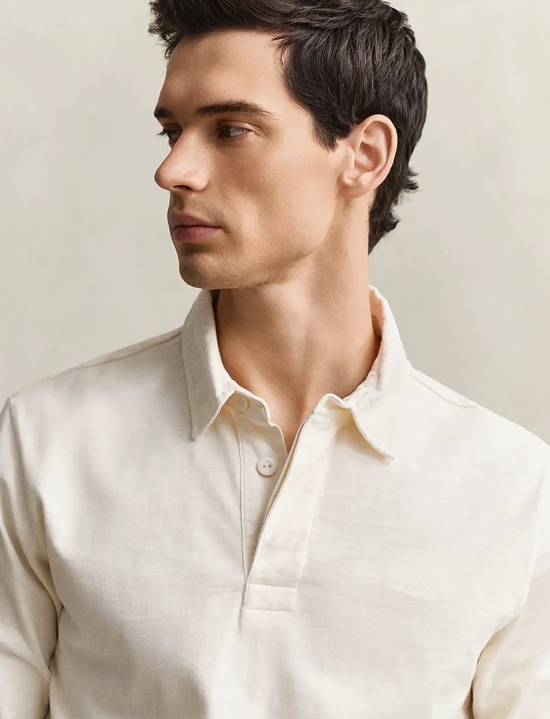 GANT - WASHED SLUB HEAVY RUGGER - pikkade varrukatega polod - cream - 3