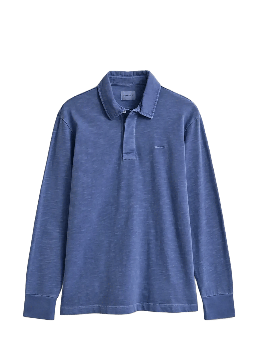 Gant - WASHED SLUB HEAVY RUGGER - polos à manches longues - vintage blue - 1