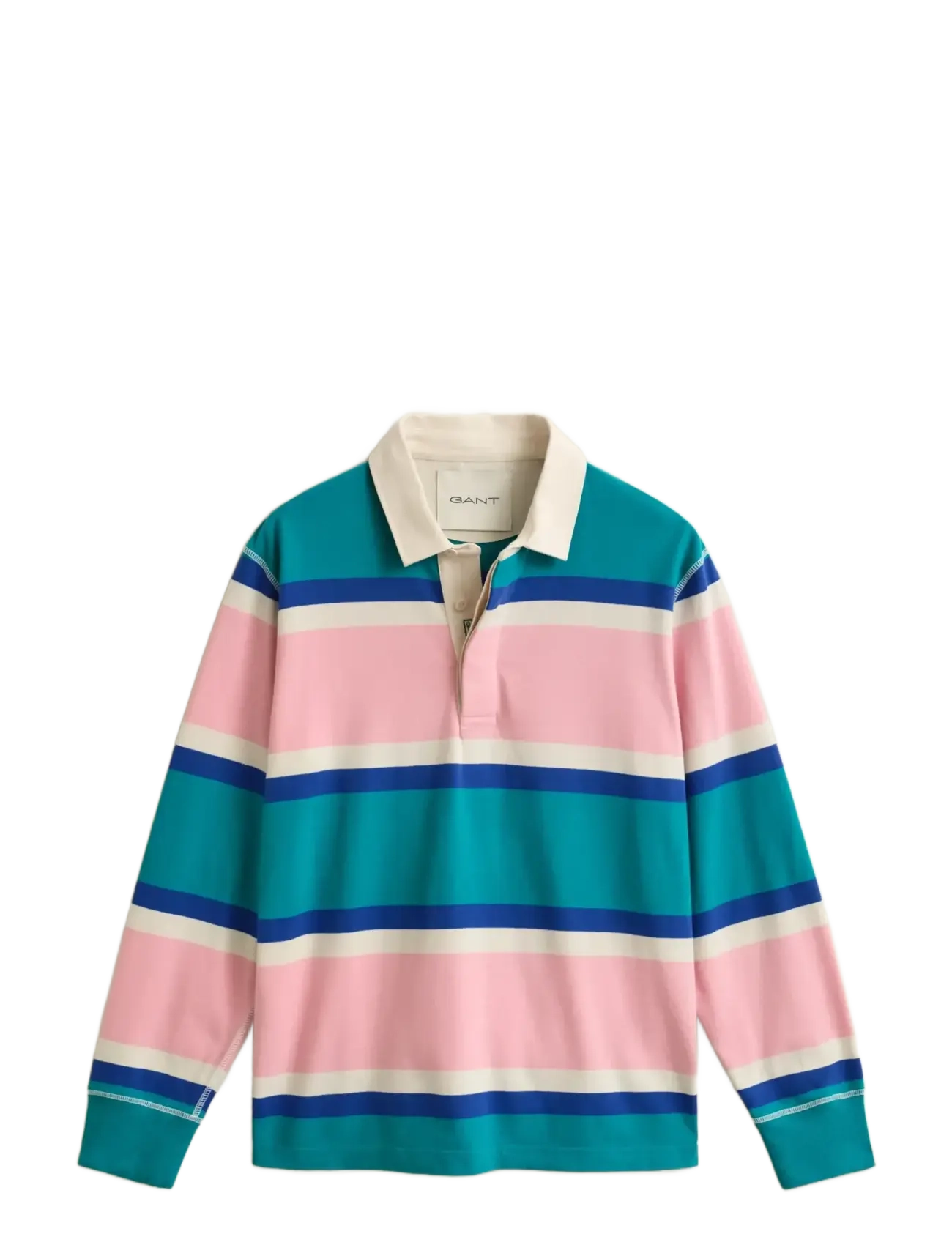 Gant BLOCKED STRIPE RUGGER - Poloer - AQUA BLUE / multi