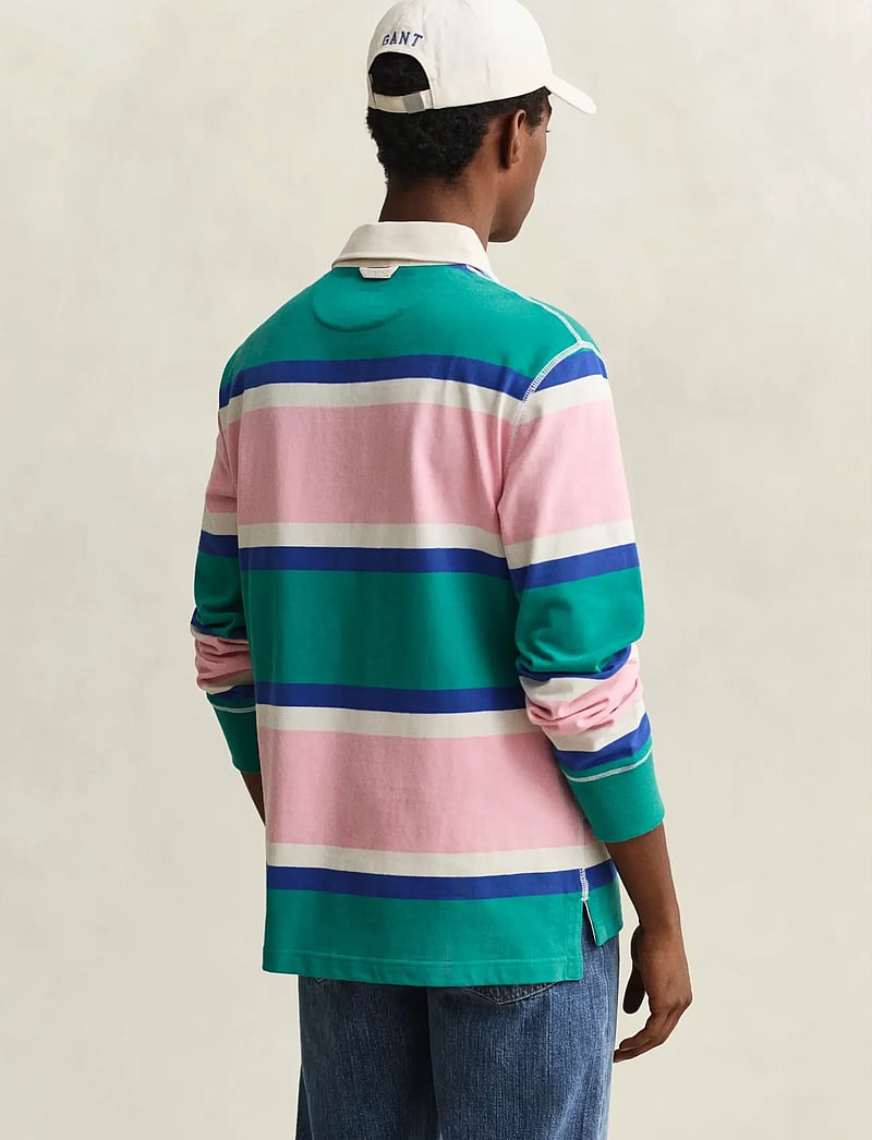 GANT - BLOCKED STRIPE RUGGER - pikkade varrukatega polod - aqua blue - 2