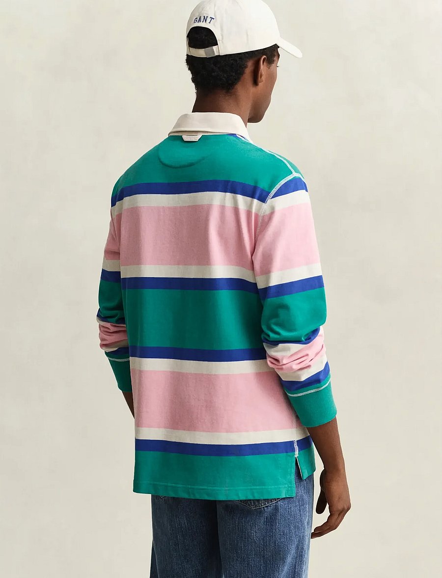 Gant - BLOCKED STRIPE RUGGER - langärmelig - aqua blue - 2