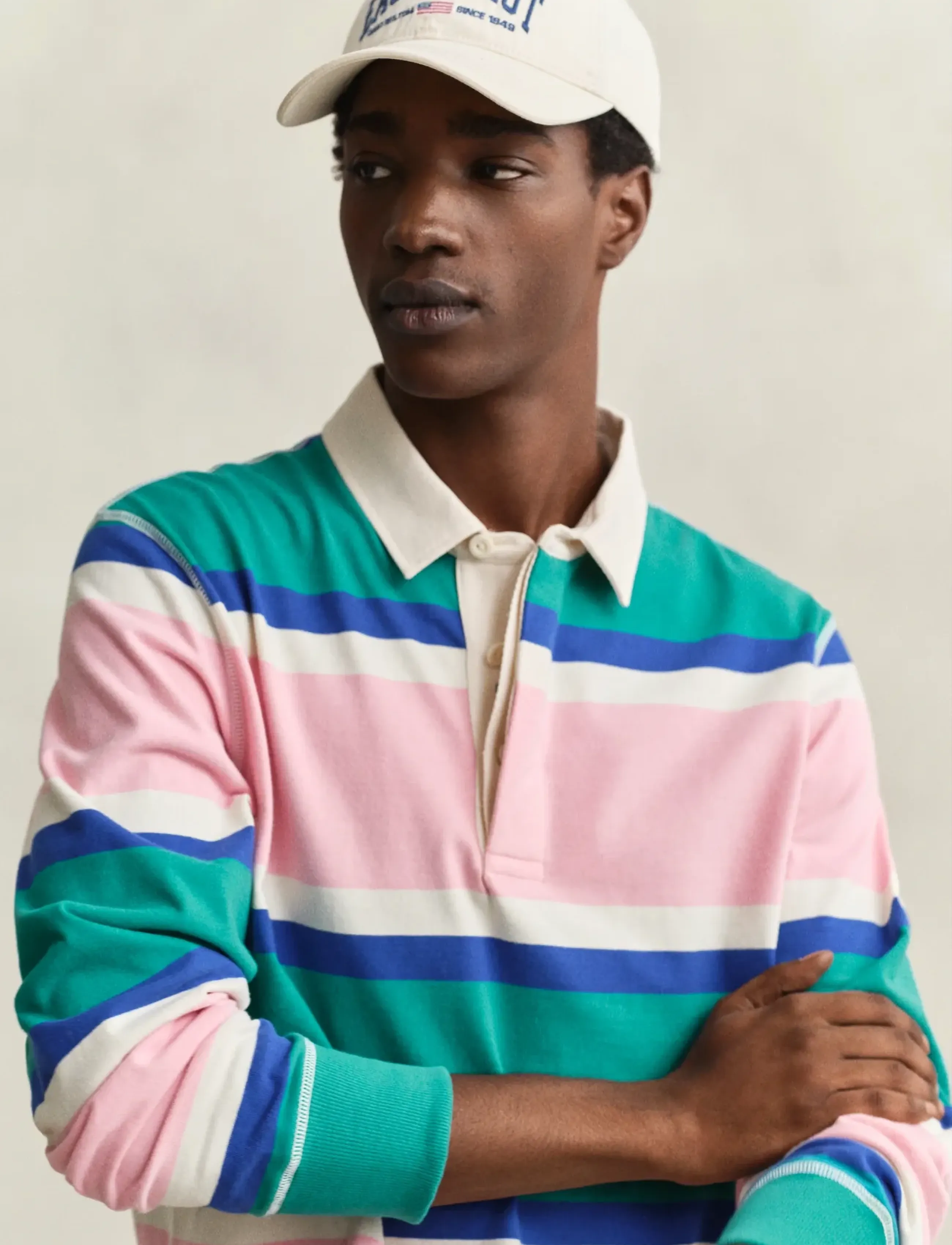 Gant - BLOCKED STRIPE RUGGER - långärmade pikéer - aqua blue - 3