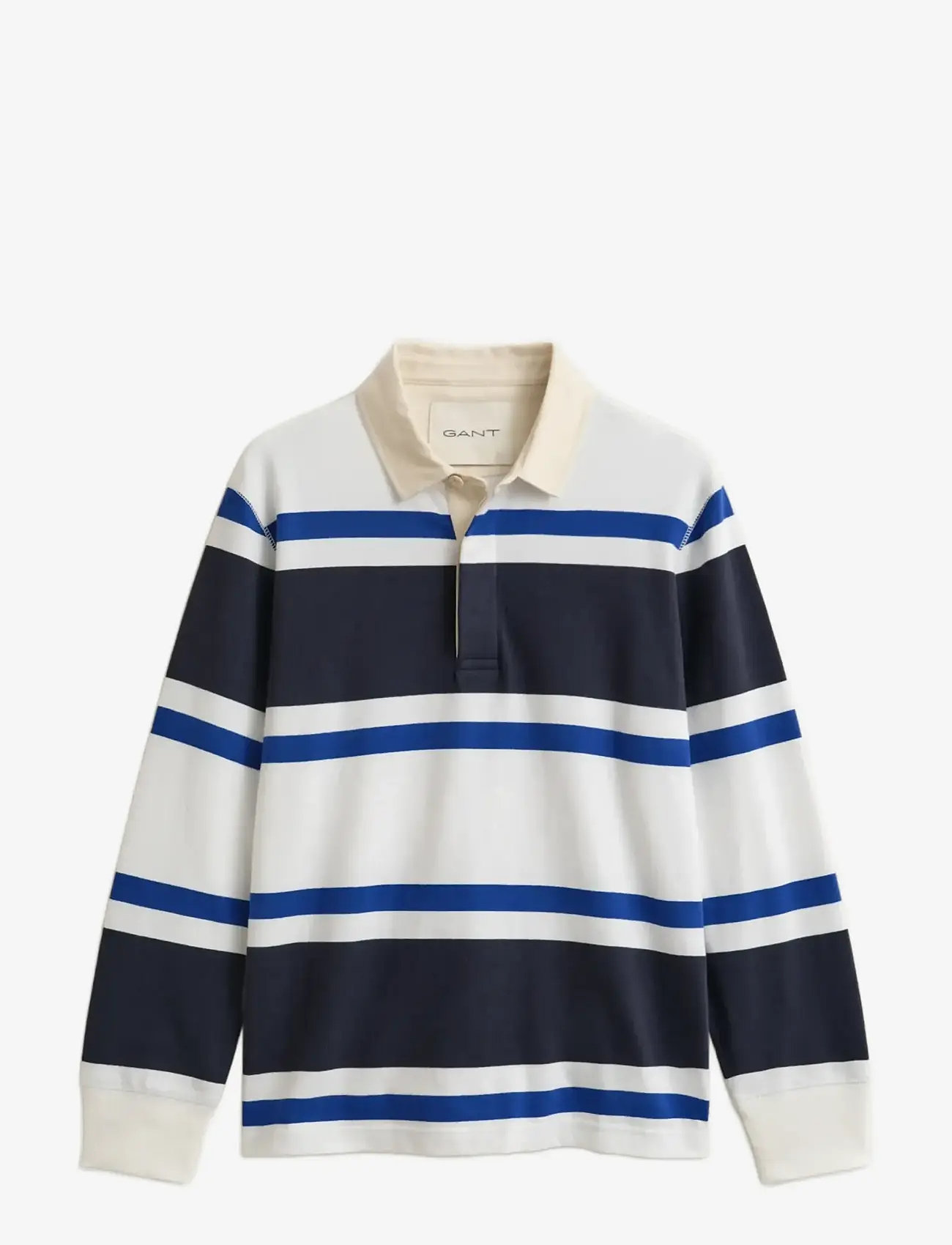 GANT - BLOCKED STRIPE RUGGER - long-sleeved polos - evening blue - 1