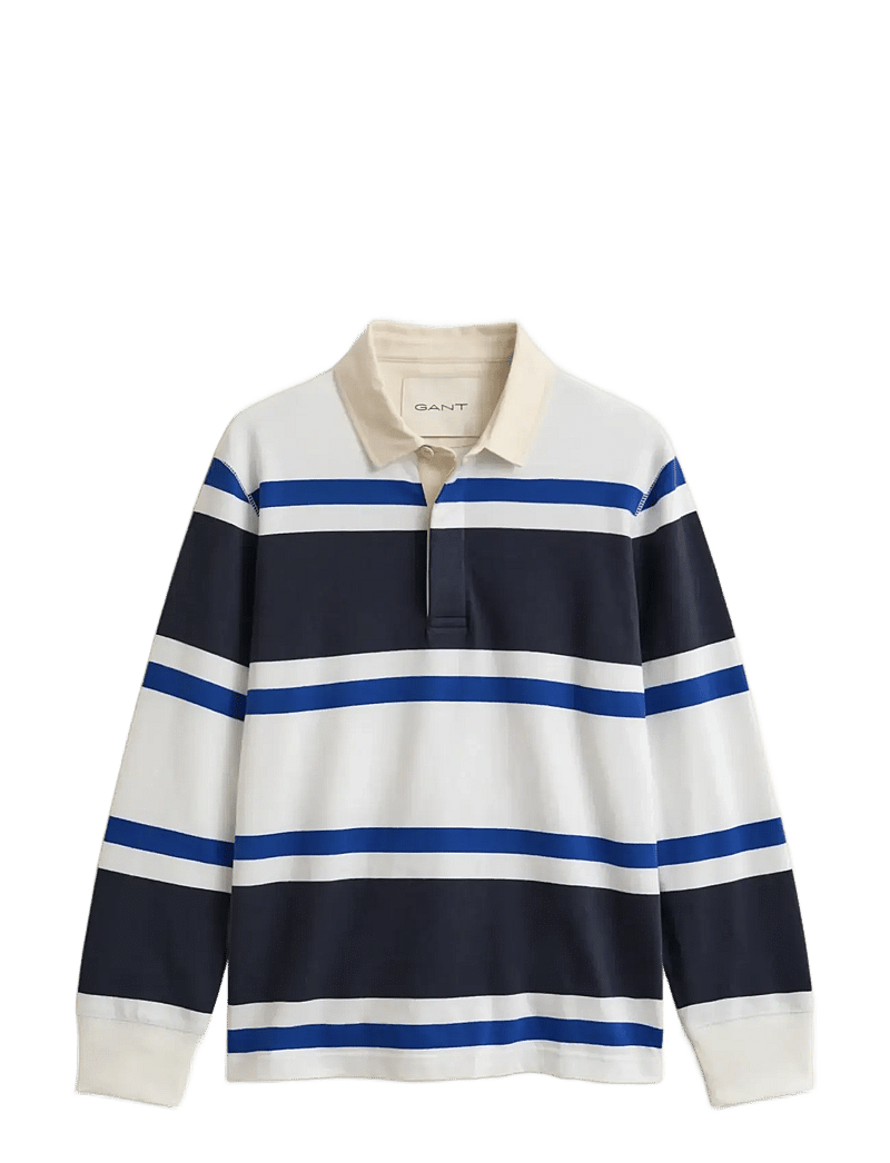 GANT - BLOCKED STRIPE RUGGER - long-sleeved polos - evening blue - 1