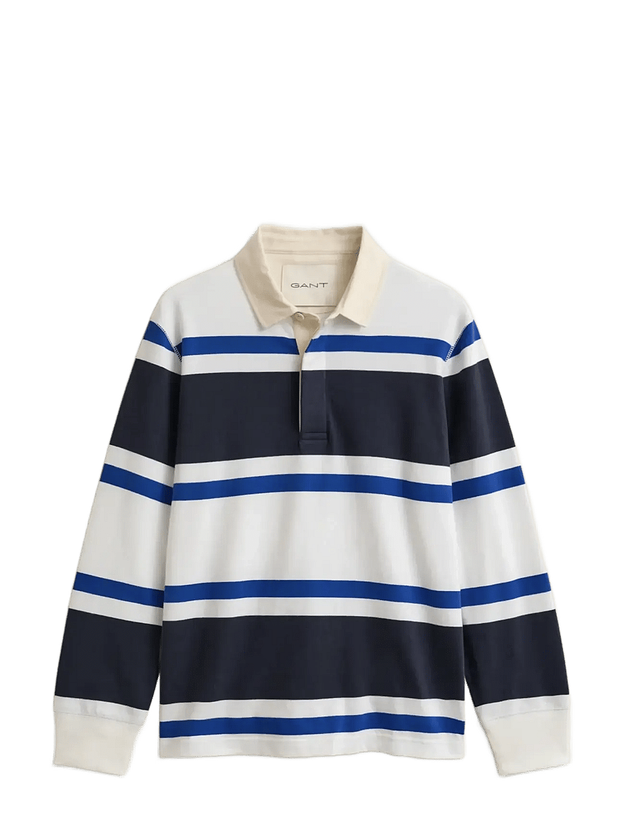 Gant - BLOCKED STRIPE RUGGER - langärmelig - evening blue - 1