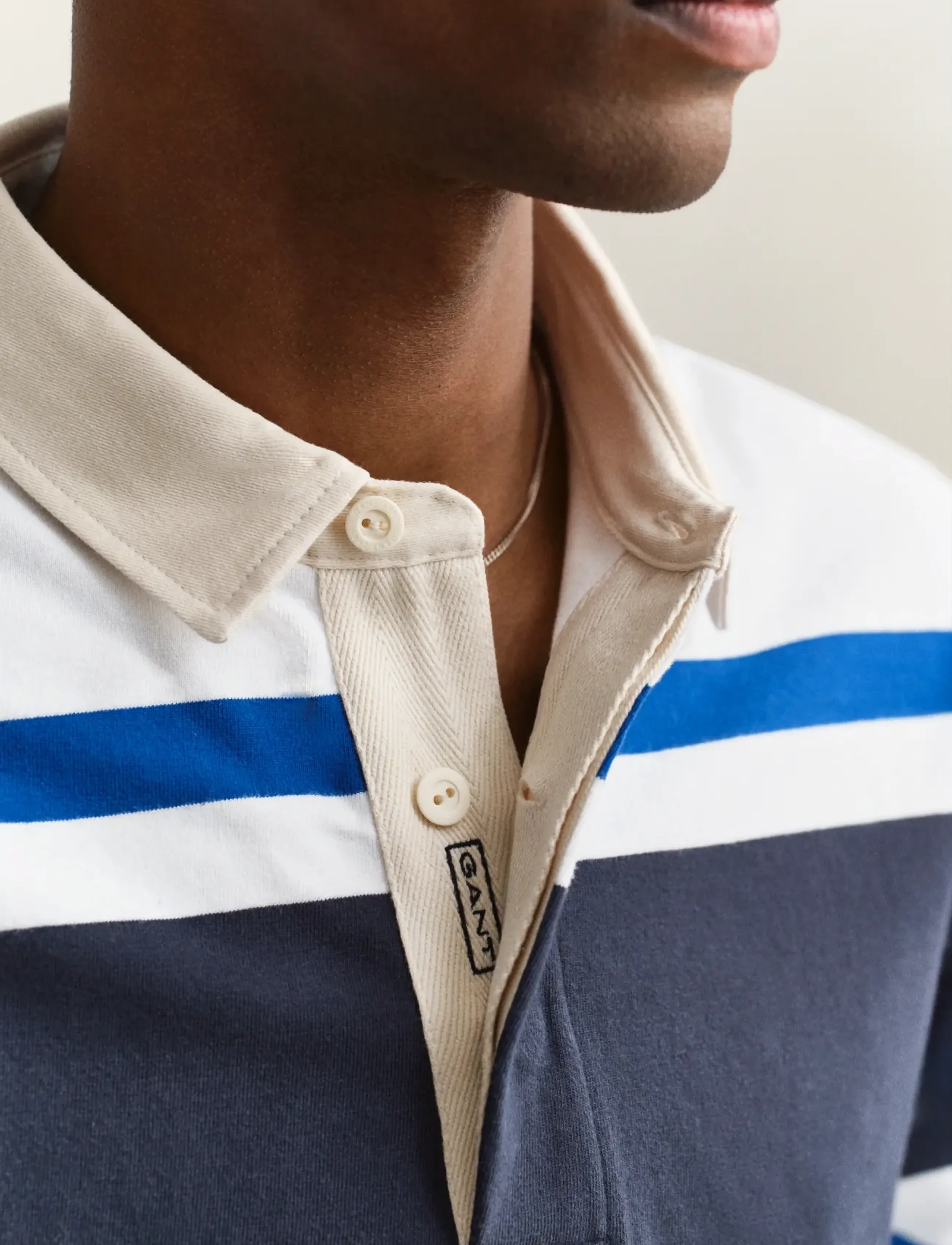 Gant - BLOCKED STRIPE RUGGER - long-sleeved polos - evening blue - 3