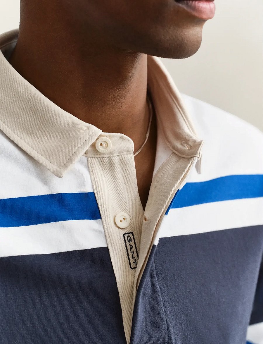 Gant - BLOCKED STRIPE RUGGER - langärmelig - evening blue - 3