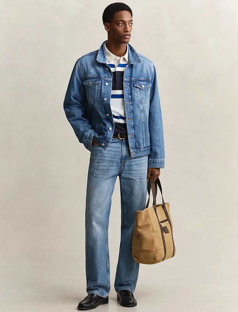 GANT - BLOCKED STRIPE RUGGER - long-sleeved polos - evening blue - 4