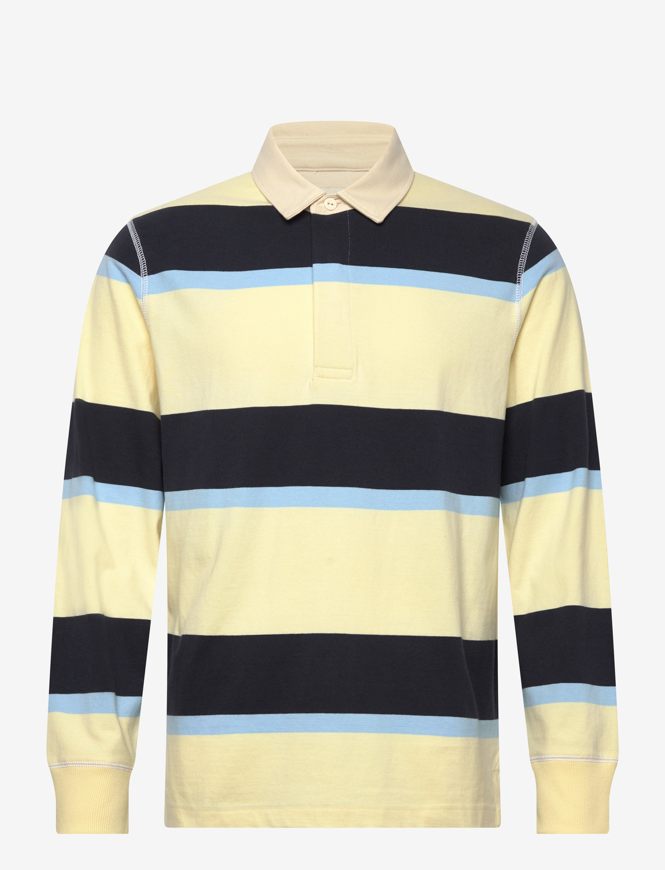 Gant - BLOCKED STRIPE RUGGER - langærmede poloer - vanilla yellow - 1