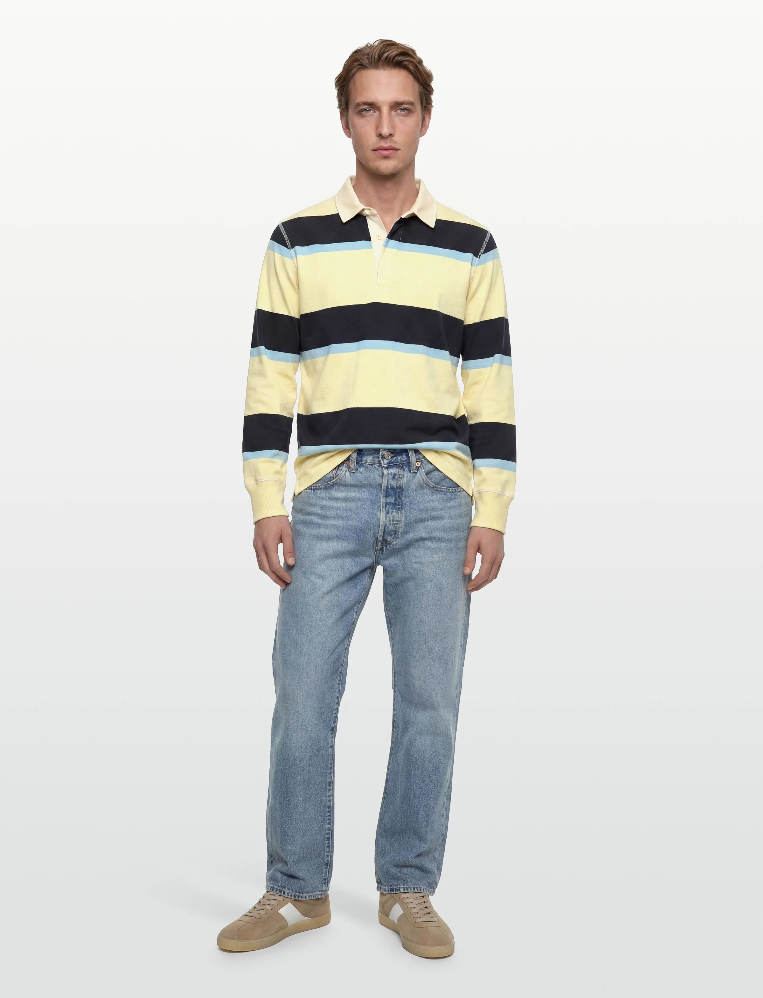 Gant BLOCKED STRIPE RUGGER - Pikéer - VANILLA YELLOW / yellow