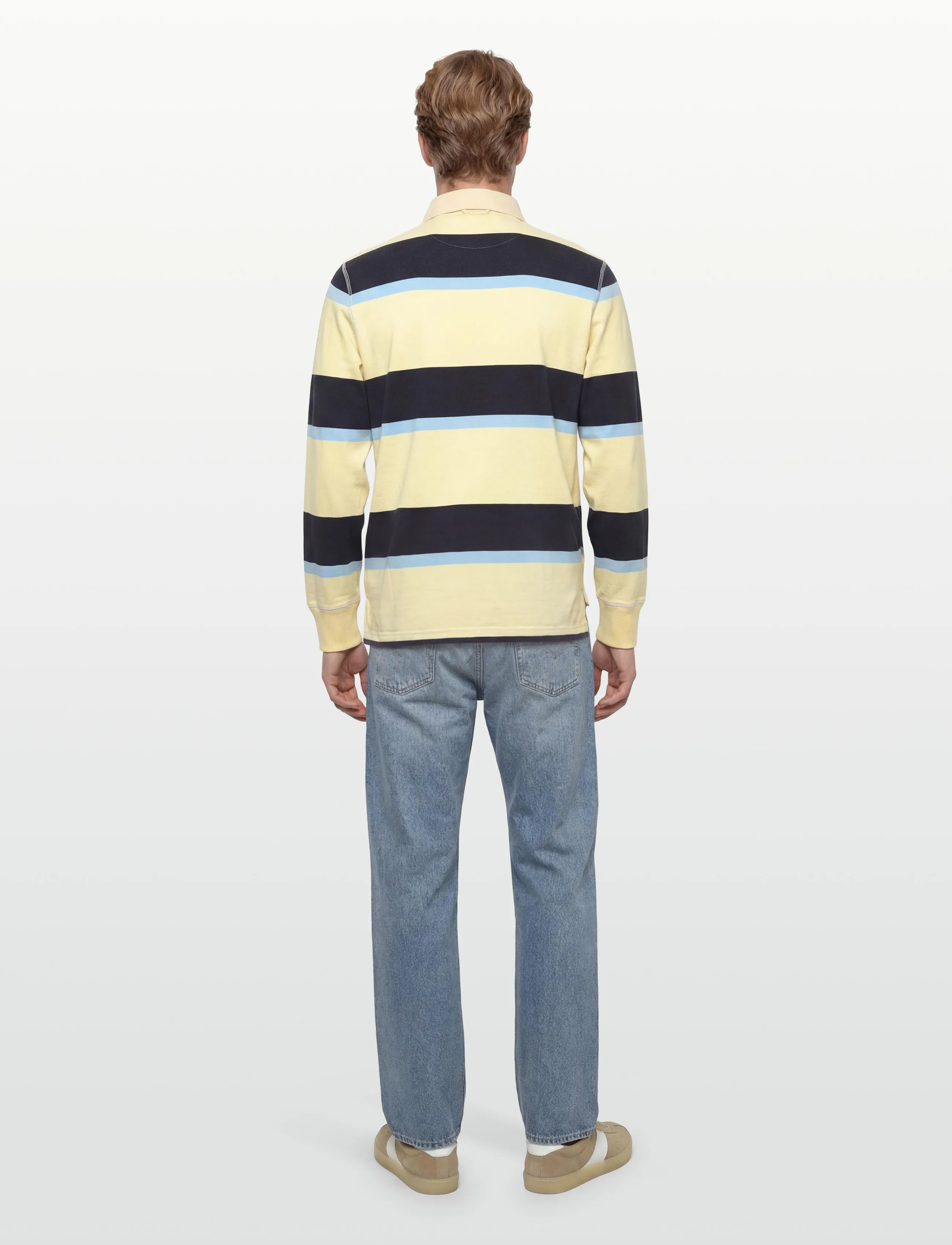 Gant - BLOCKED STRIPE RUGGER - långärmade pikéer - vanilla yellow - 4