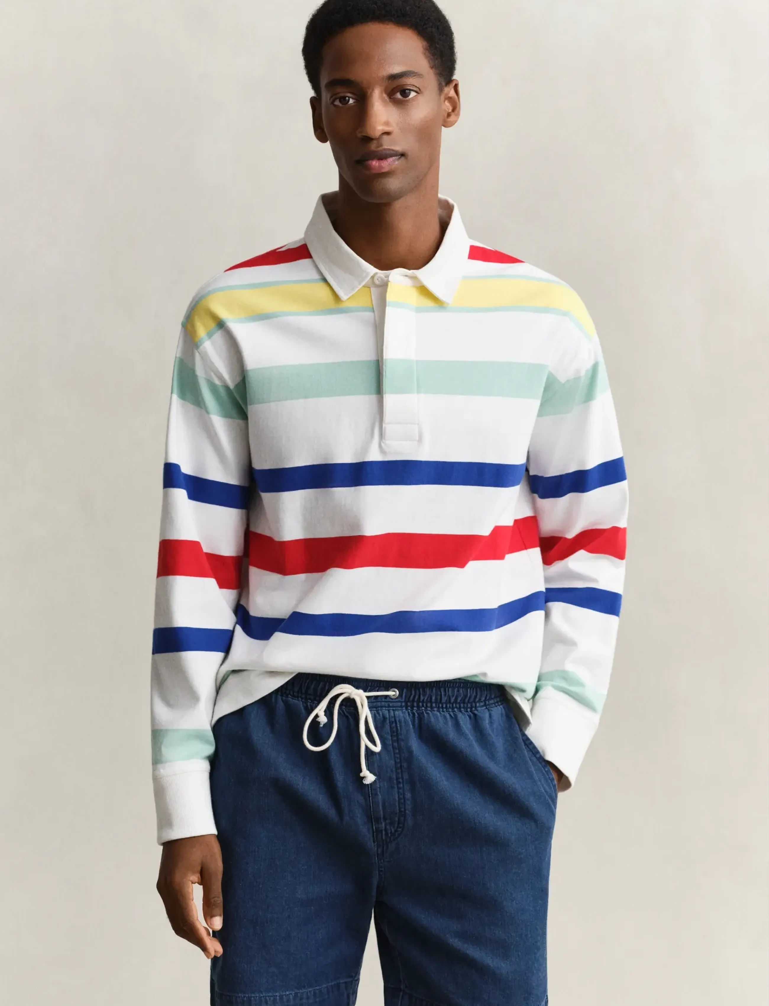 GANT MULTI COLOR RUGGER - Koszulki Polo - EGGSHELL / multi