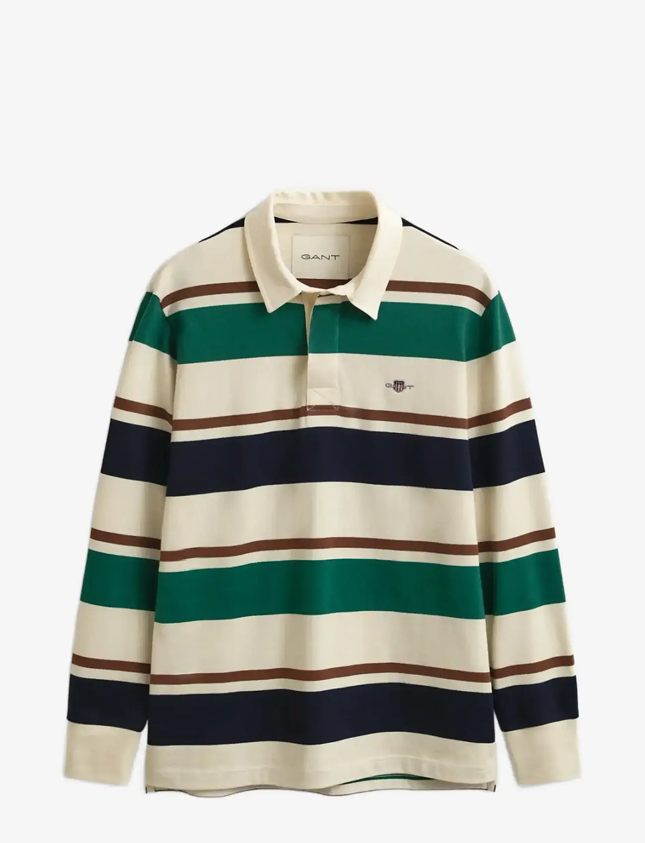 GANT - STRIPED HEAVY RUGGER - långärmade pikéer - cream - 1