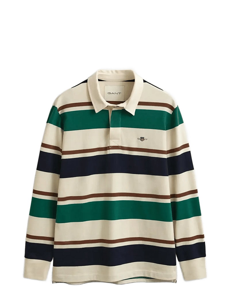 GANT - STRIPED HEAVY RUGGER - långärmade pikéer - cream - 1