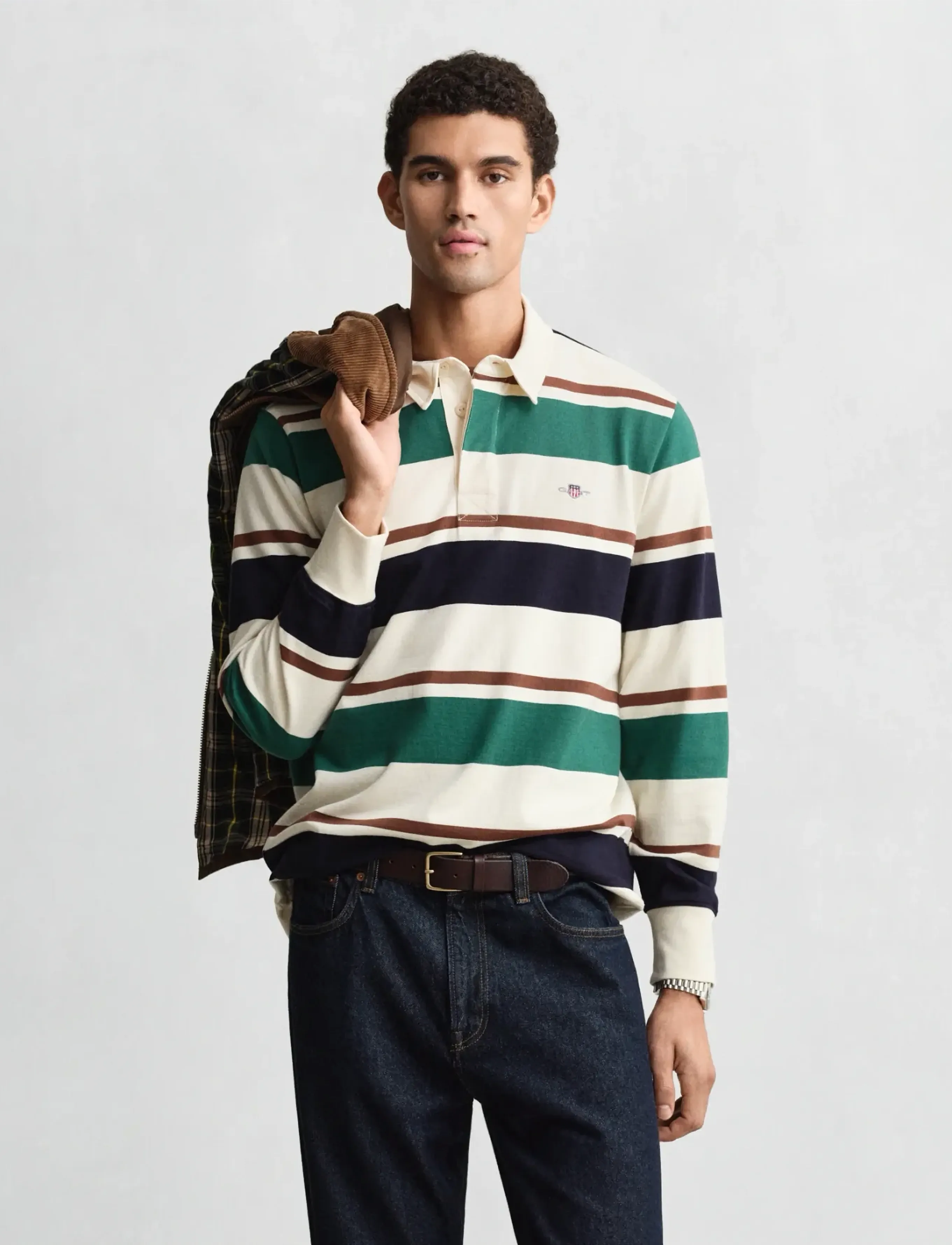 Gant Striped Heavy Rugger, XXL, Multi/patterned, Poloer > Langærmede, Herre