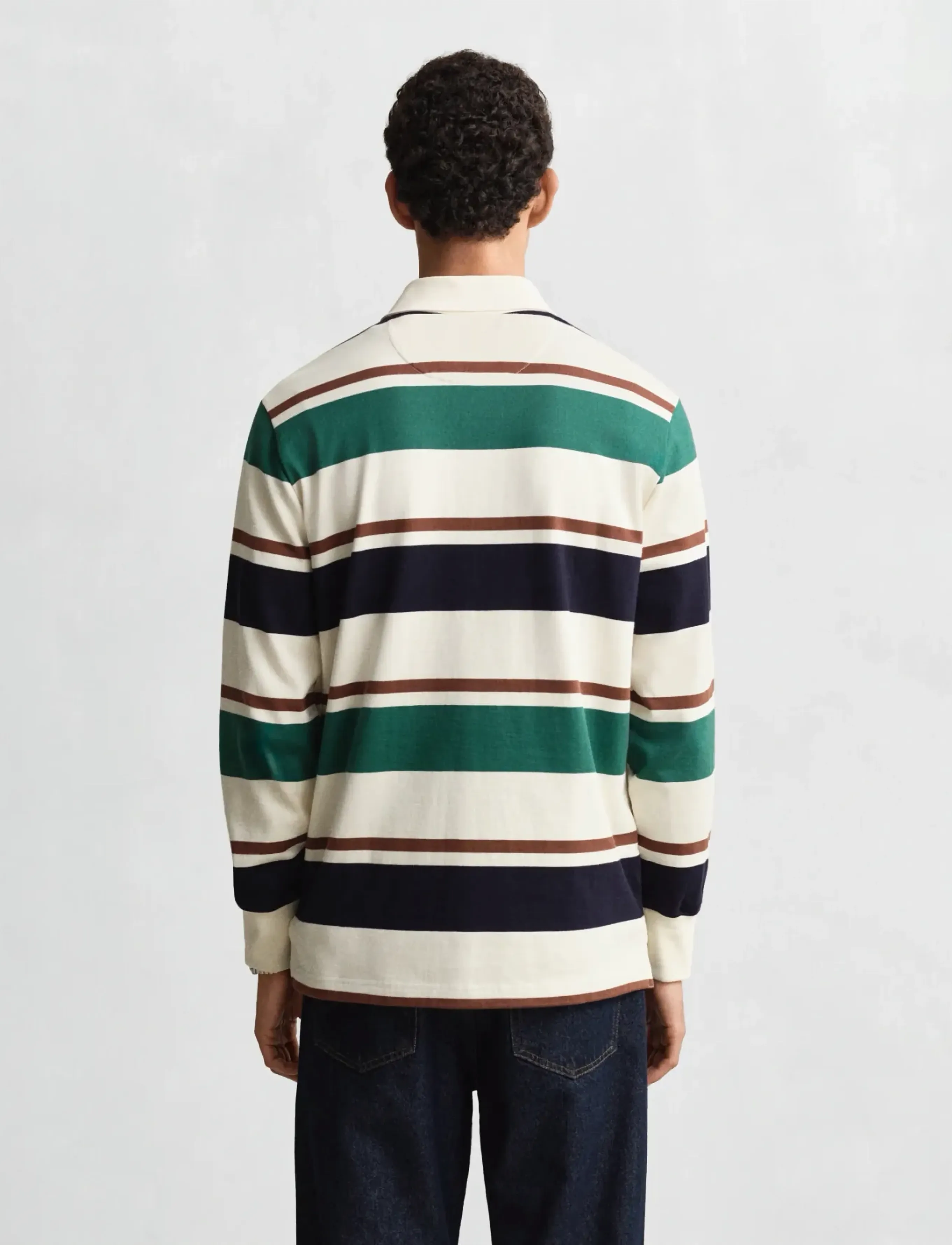 Gant - STRIPED HEAVY RUGGER - långärmade pikéer - cream - 2